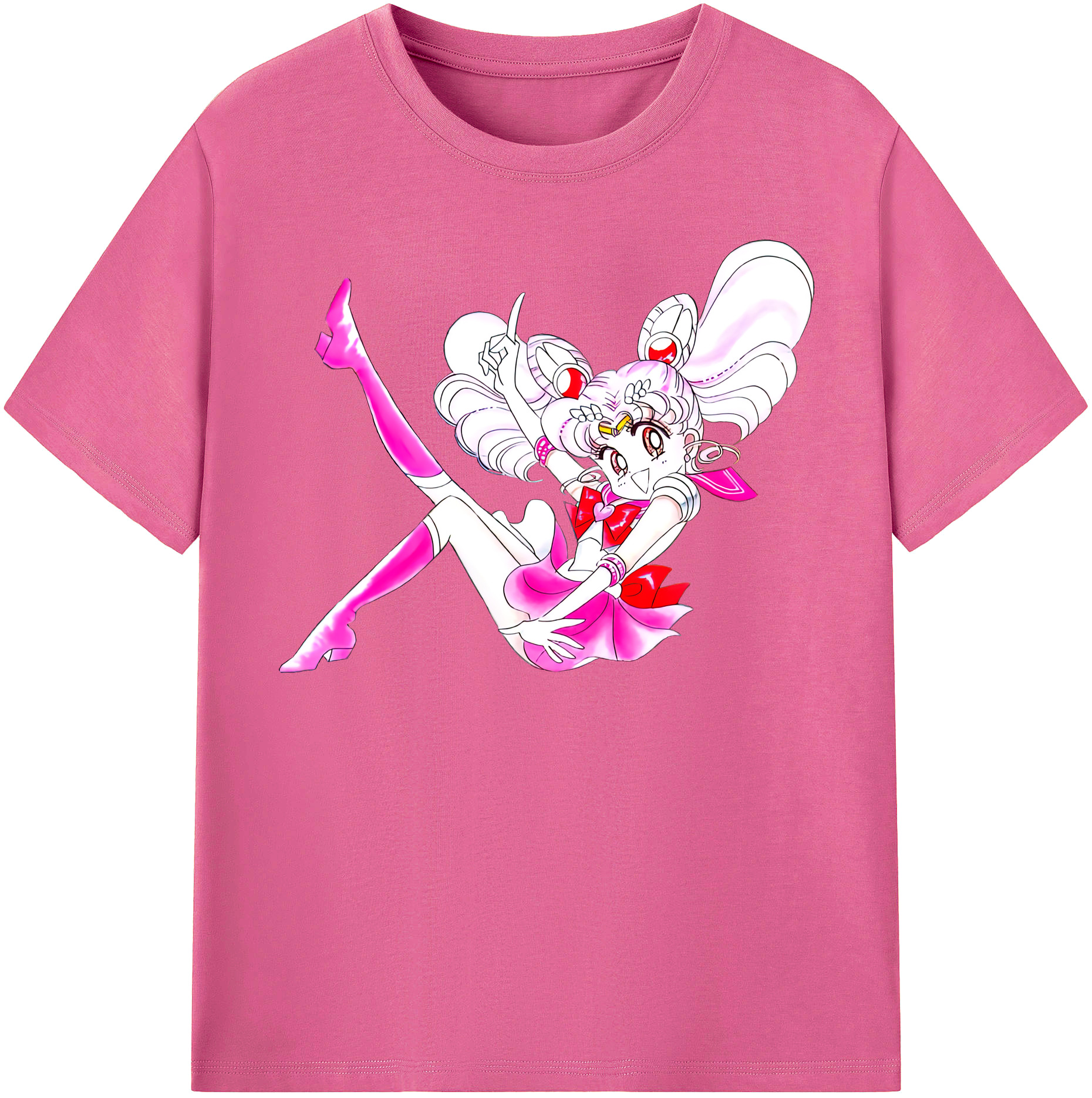 （画像用） 美少女戦士セーラームーン ちびうさ Sailor Moon Chibiusa Tsukino Usagi Small Lady Serenity レディースカジュアルプリントTシャツ（綿100％）