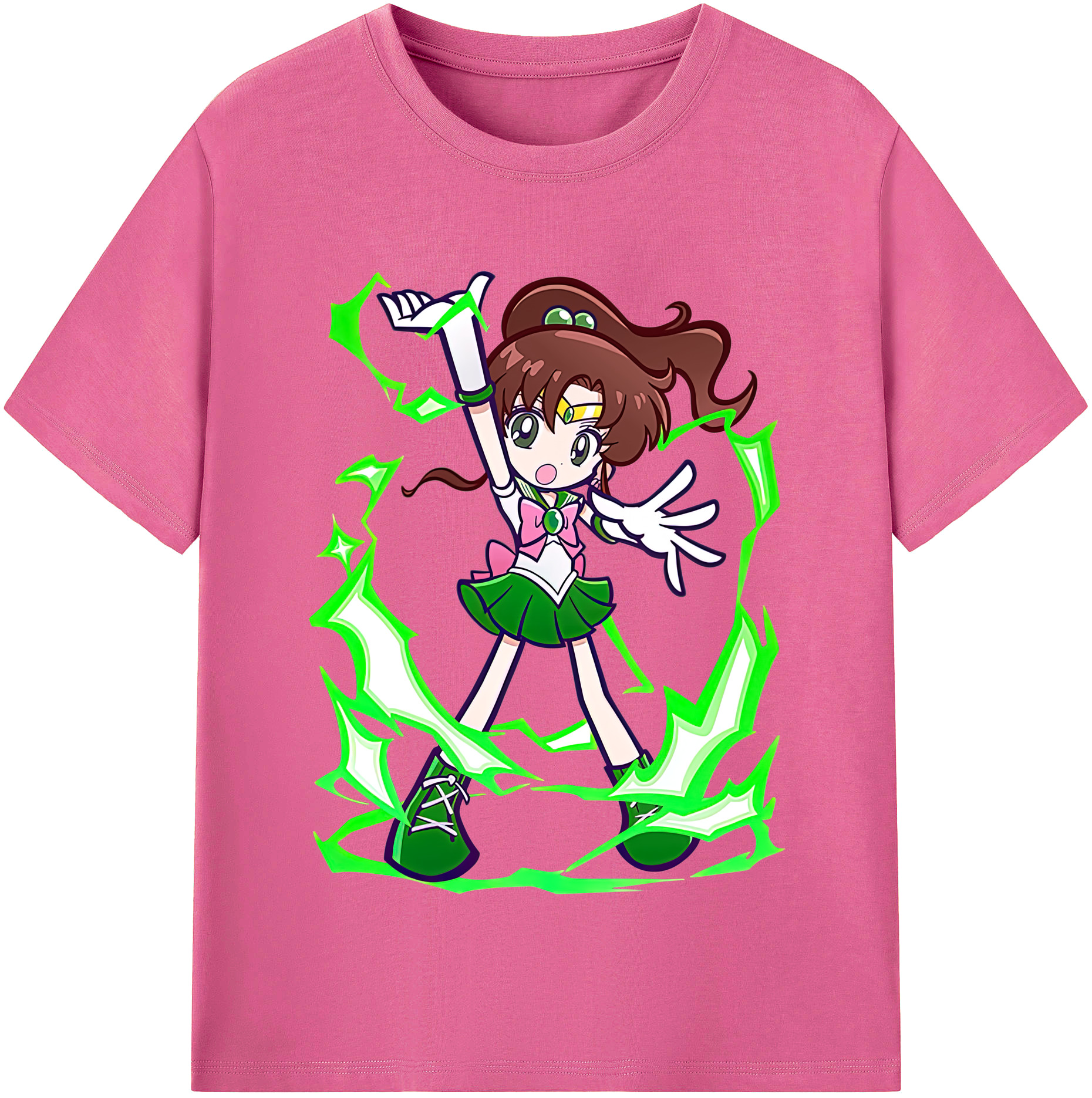 （画像用） 美少女戦士セーラームーン 木野 まこと きの まこと Sailor Moon Kino Makoto （セーラージュピター；Sailor Jupiter） レディースカジュアルプリントTシャツ（綿100％）