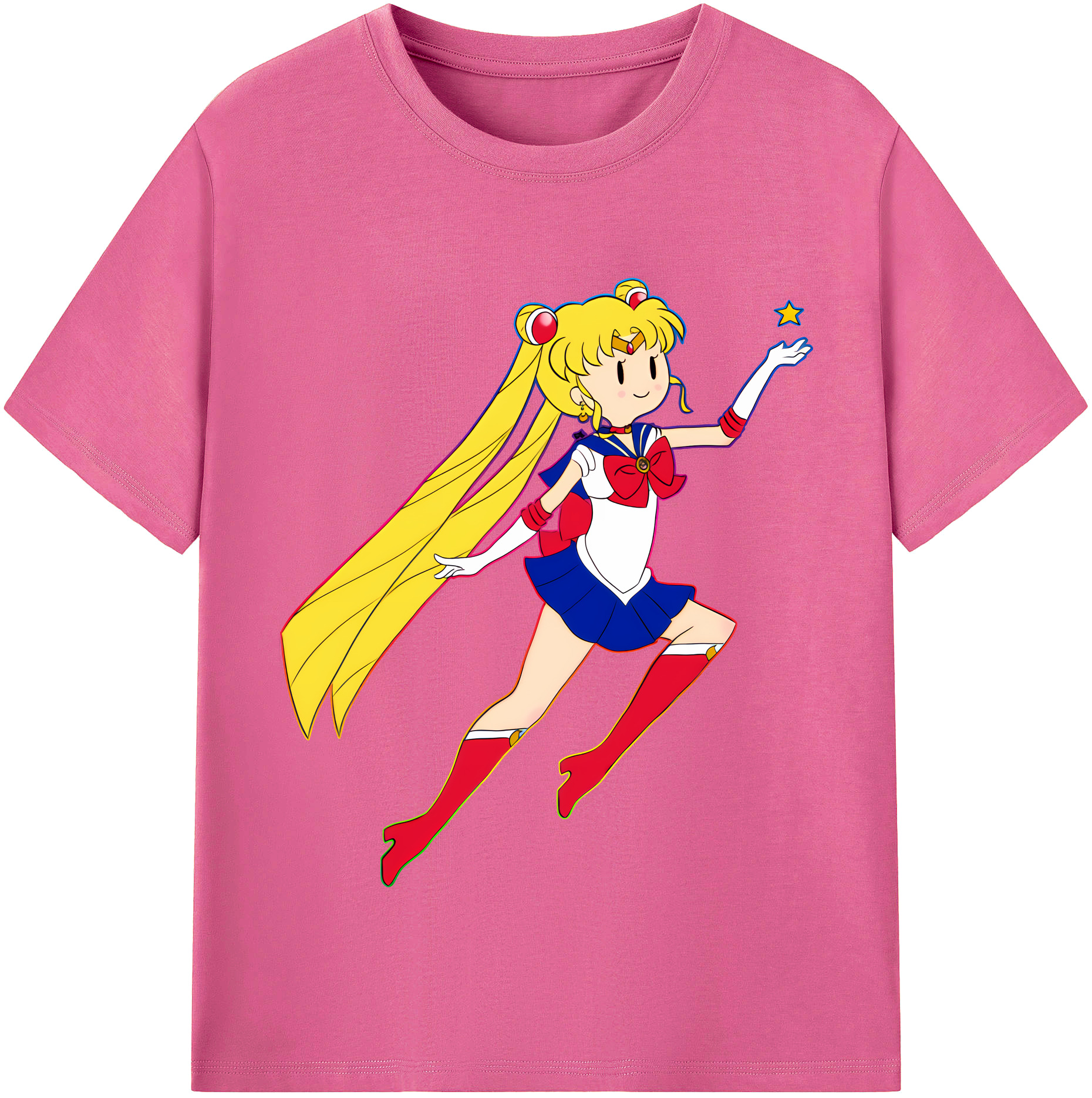 （画像用） 美少女戦士セーラームーン 月野 うさぎ つきの うさぎ Sailor Moon Tsukino Usagi レディースカジュアルプリントTシャツ（綿100％）