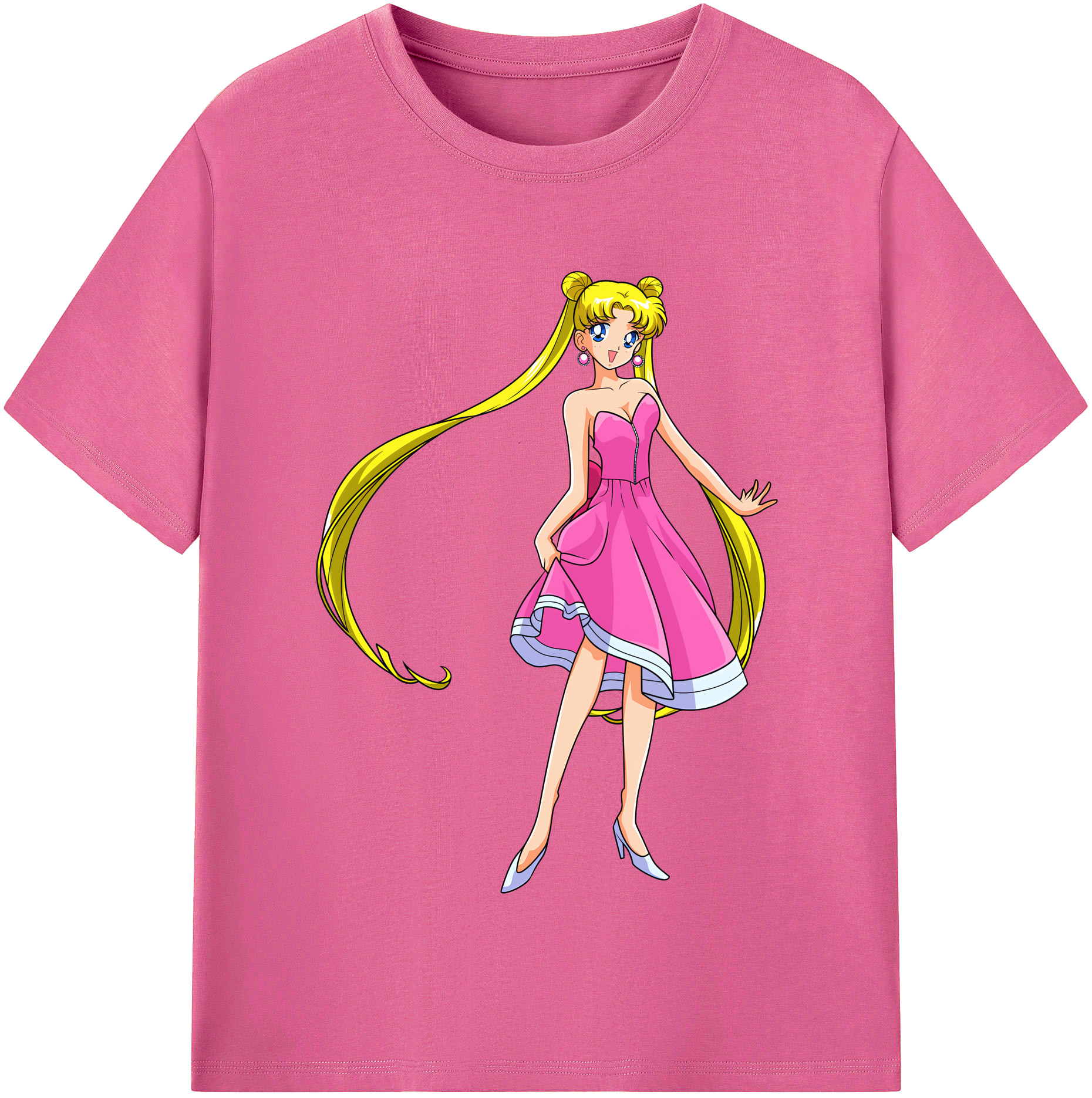 （画像用） 美少女戦士セーラームーン 愛野 美奈子 あいの みなこ Sailor Moon Aino Minako レディースカジュアルプリントTシャツ（綿100％）