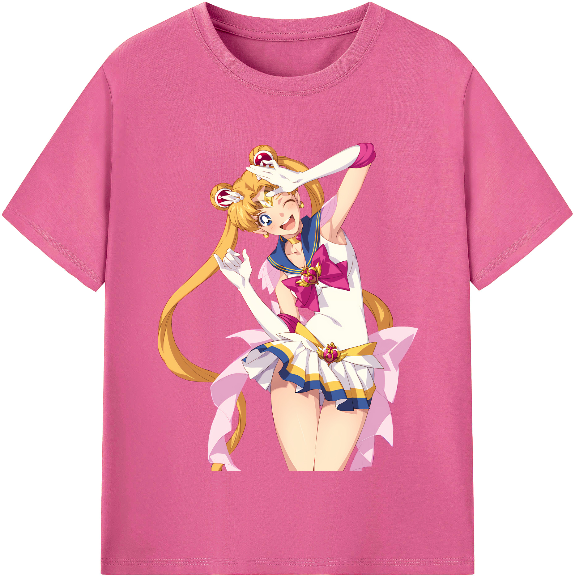 （画像用） 美少女戦士セーラームーン 月野 うさぎ つきの うさぎ Sailor Moon Tsukino Usagi レディースカジュアルプリントTシャツ（綿100％）