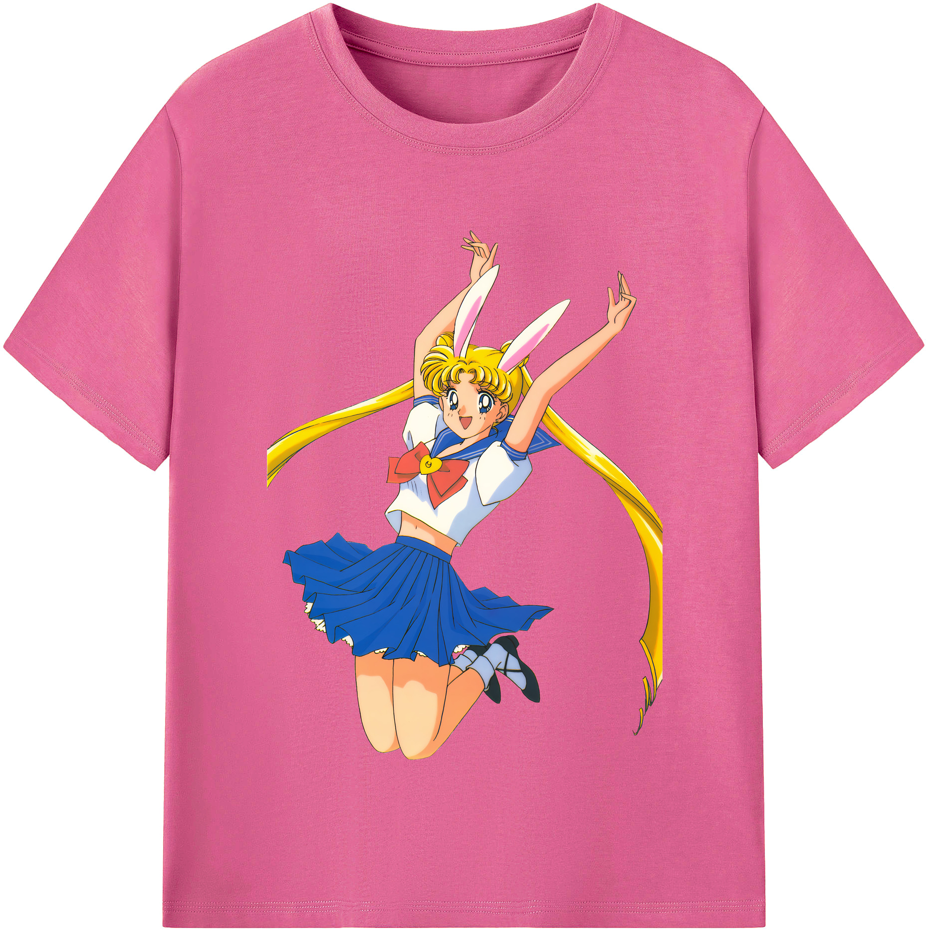 （画像用） 美少女戦士セーラームーン 愛野 美奈子 あいの みなこ Sailor Moon Aino Minako レディースカジュアルプリントTシャツ（綿100％）