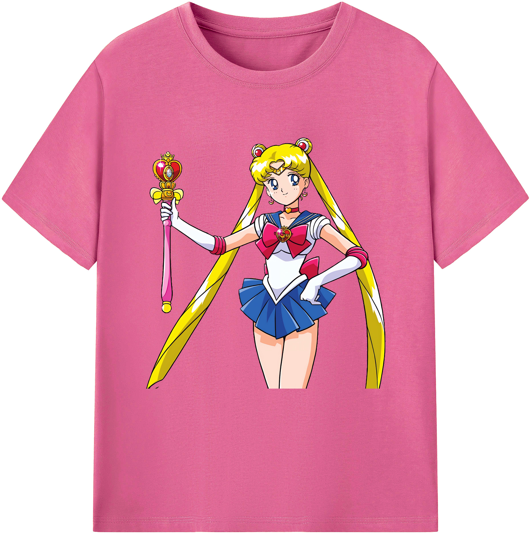 （画像用） 美少女戦士セーラームーン 月野 うさぎ つきの うさぎ Sailor Moon Tsukino Usagi レディースカジュアルプリントTシャツ（綿100％）