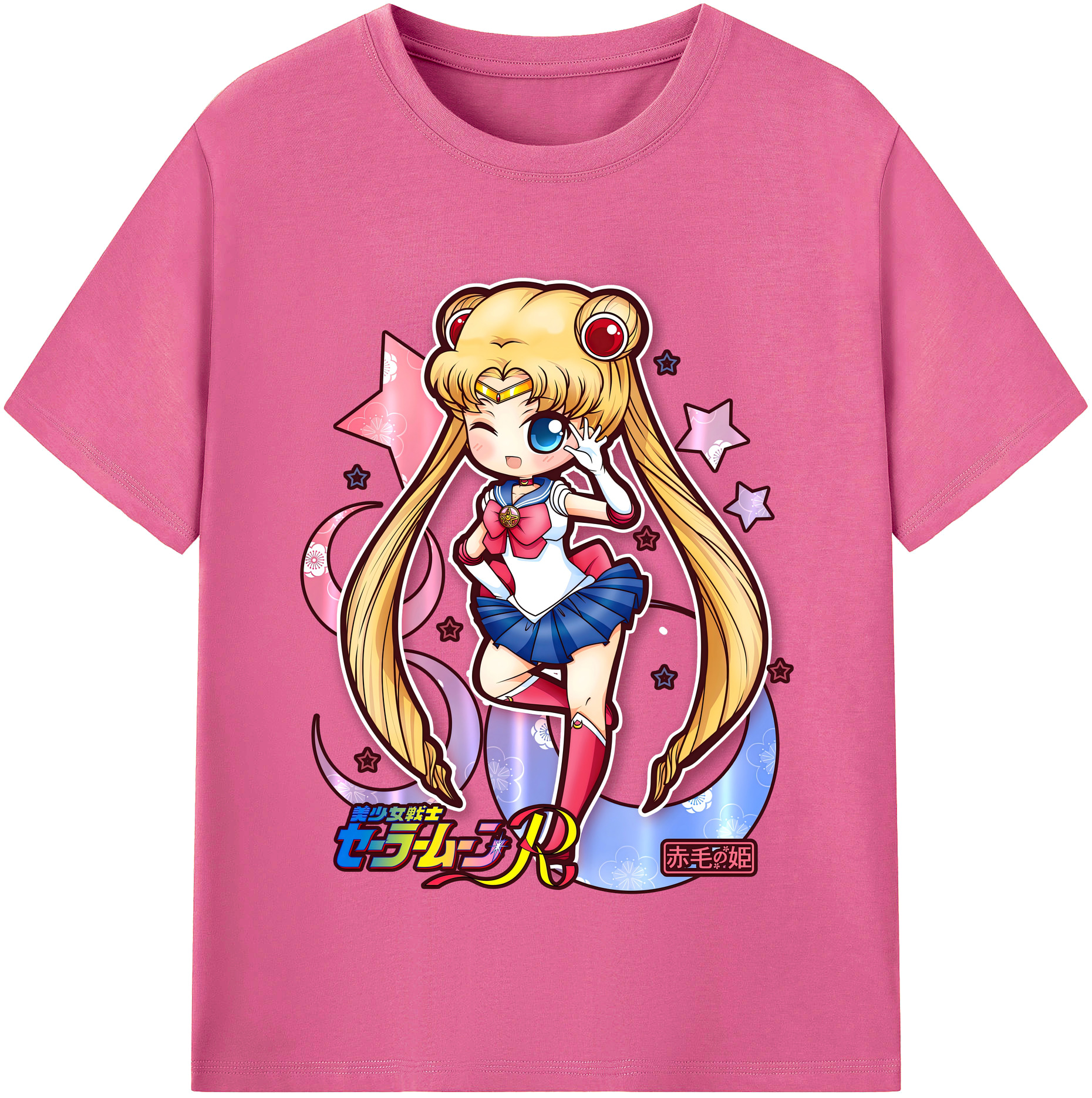 （画像用） 美少女戦士セーラームーン 月野 うさぎ つきの うさぎ Sailor Moon Tsukino Usagi レディースカジュアルプリントTシャツ（綿100％）