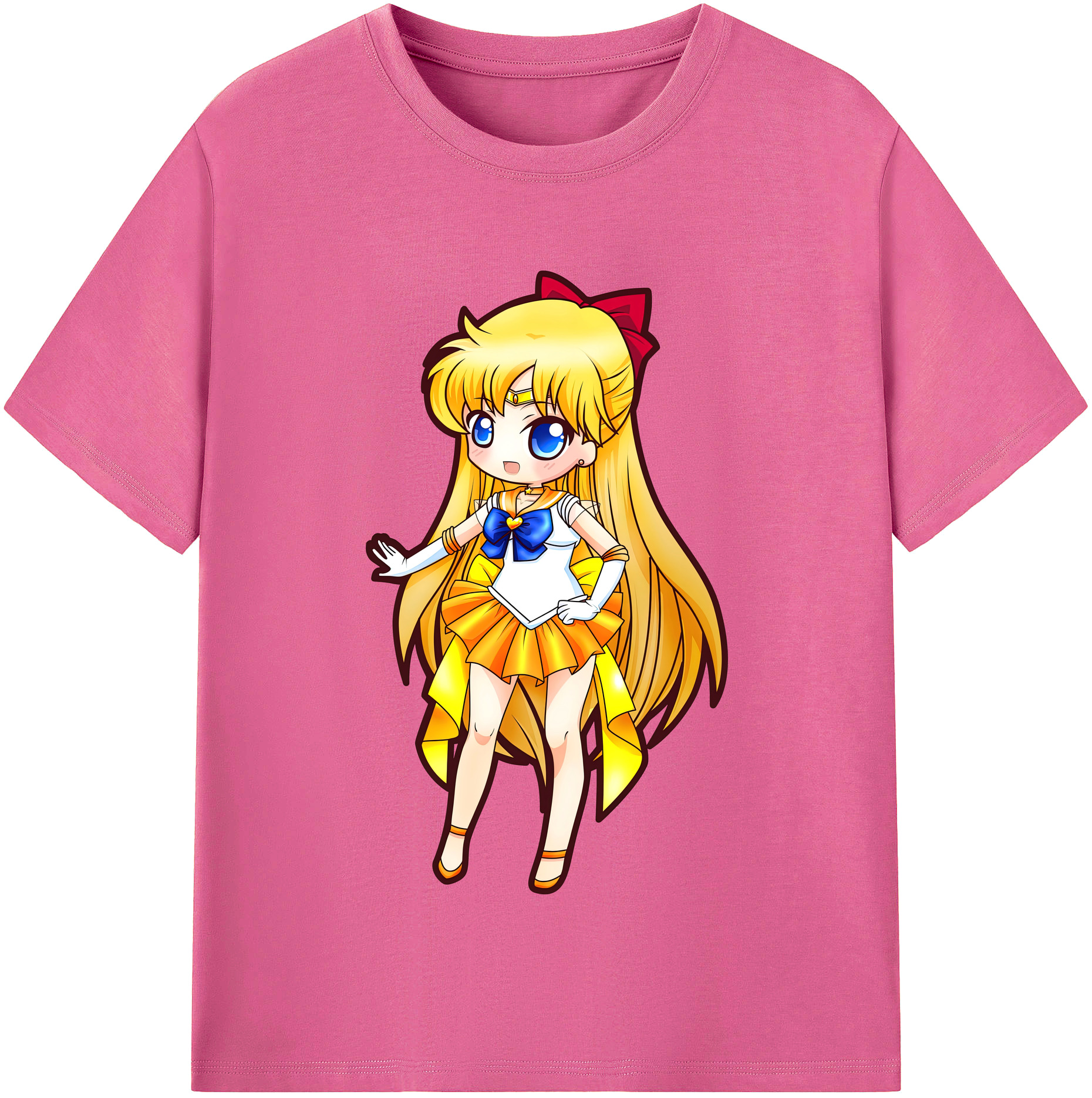 （画像用） 美少女戦士セーラームーン 愛野 美奈子 あいの みなこ Sailor Moon Aino Minako レディースカジュアルプリントTシャツ（綿100％）