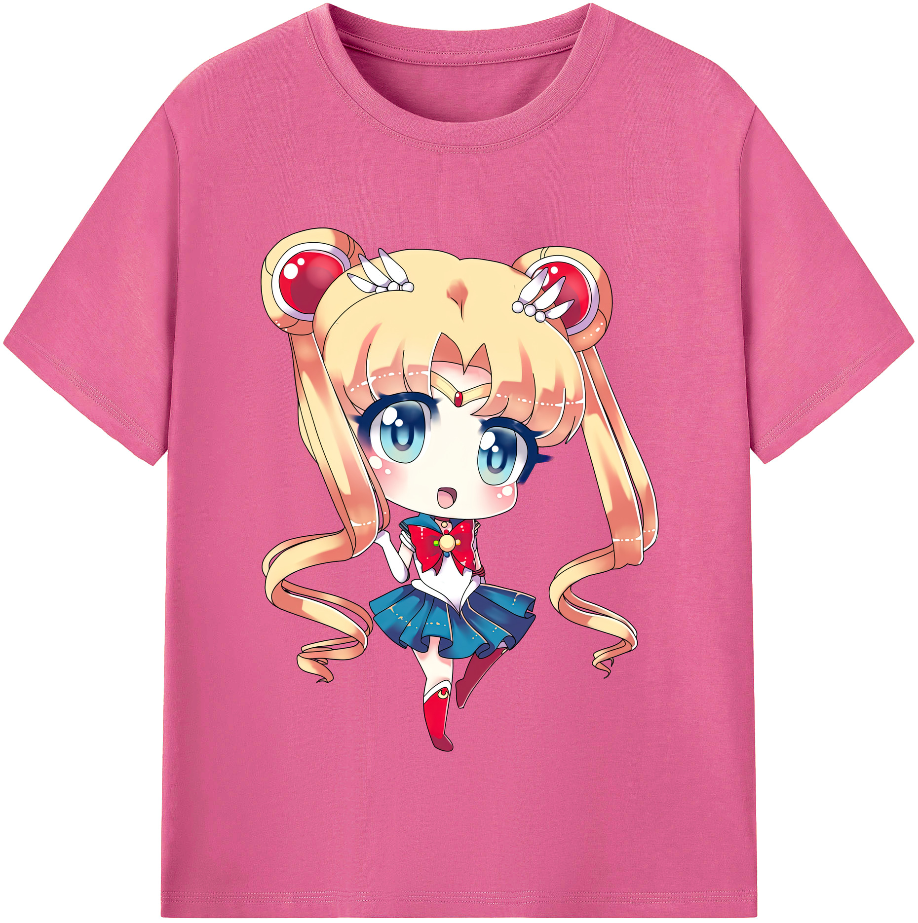 （画像用） 美少女戦士セーラームーン 月野 うさぎ つきの うさぎ Sailor Moon Tsukino Usagi レディースカジュアルプリントTシャツ（綿100％）