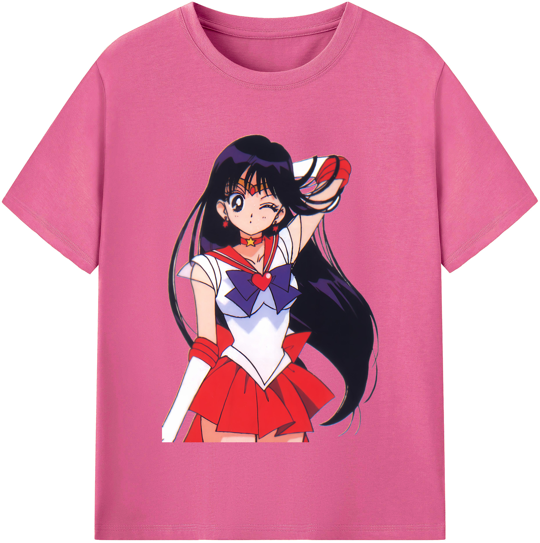 （画像用） 美少女戦士セーラームーン 火野レイ ひの レイ Sailor Moon Hino Rei （セーラーマーズ,Sailor Mars） レディースカジュアルプリントTシャツ（綿100％）
