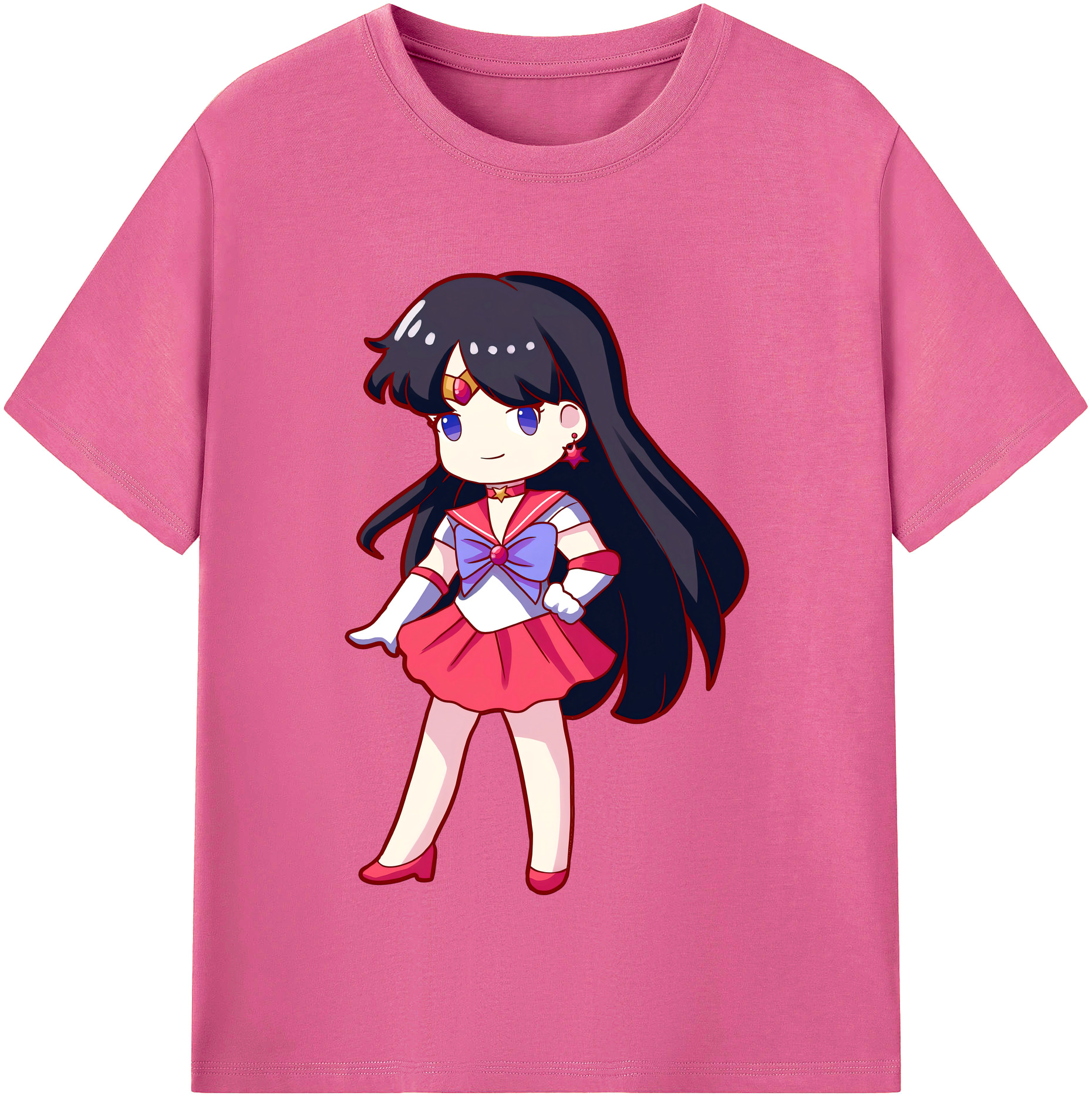 （画像用） 美少女戦士セーラームーン 火野レイ ひの レイ Sailor Moon Hino Rei （セーラーマーズ,Sailor Mars） レディースカジュアルプリントTシャツ（綿100％）