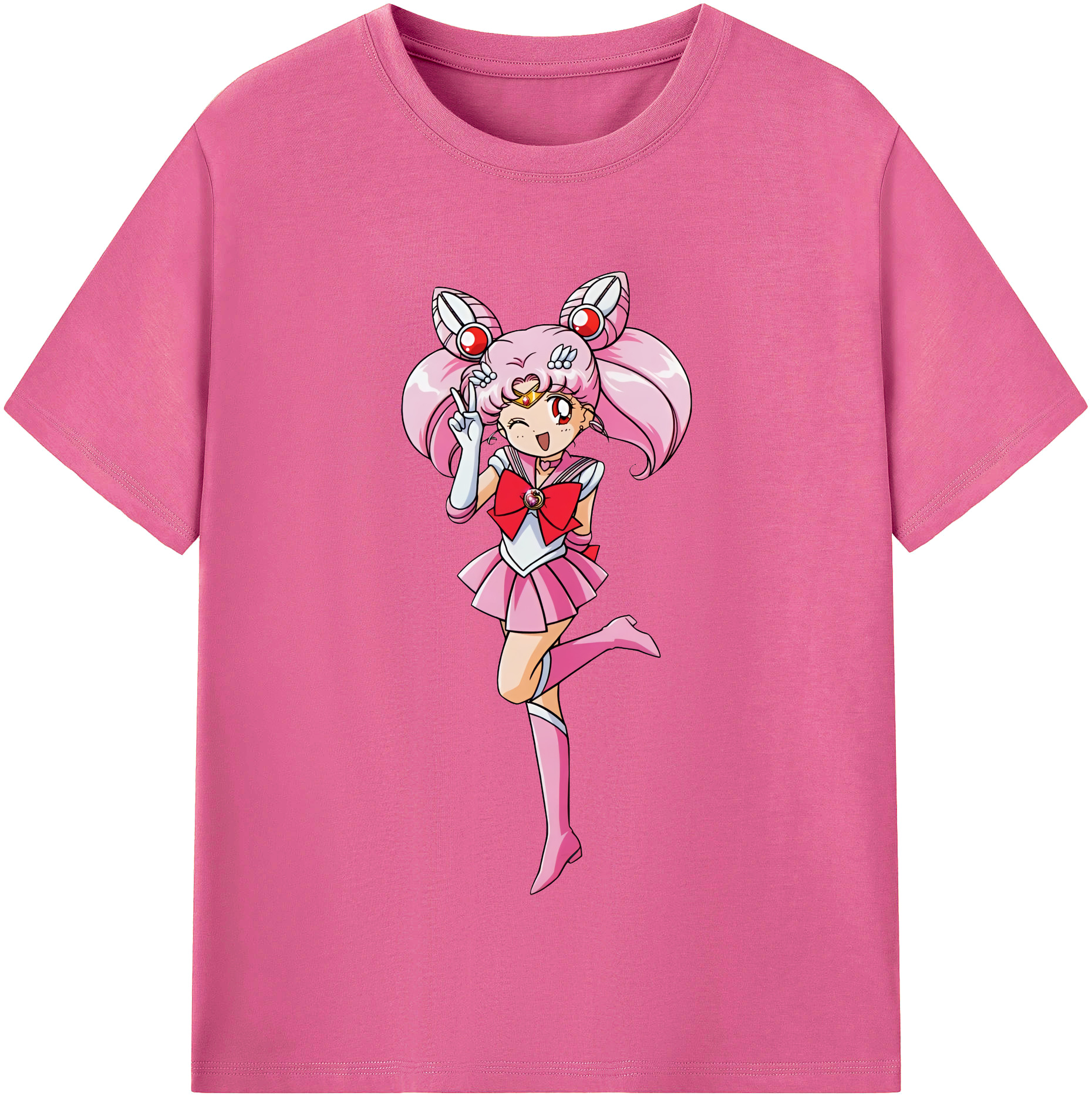 （画像用） 美少女戦士セーラームーン ちびうさ Sailor Moon Chibiusa Tsukino Usagi Small Lady Serenity レディースカジュアルプリントTシャツ（綿100％）