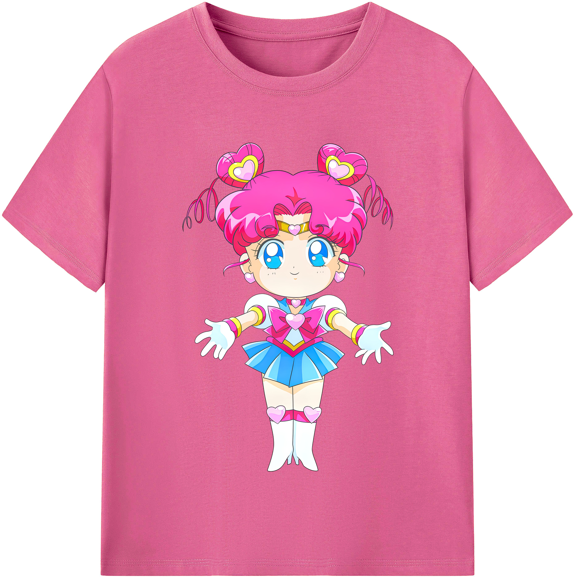（画像用） 美少女戦士セーラームーン ちびうさ Sailor Moon Chibiusa Tsukino Usagi Small Lady Serenity レディースカジュアルプリントTシャツ（綿100％）
