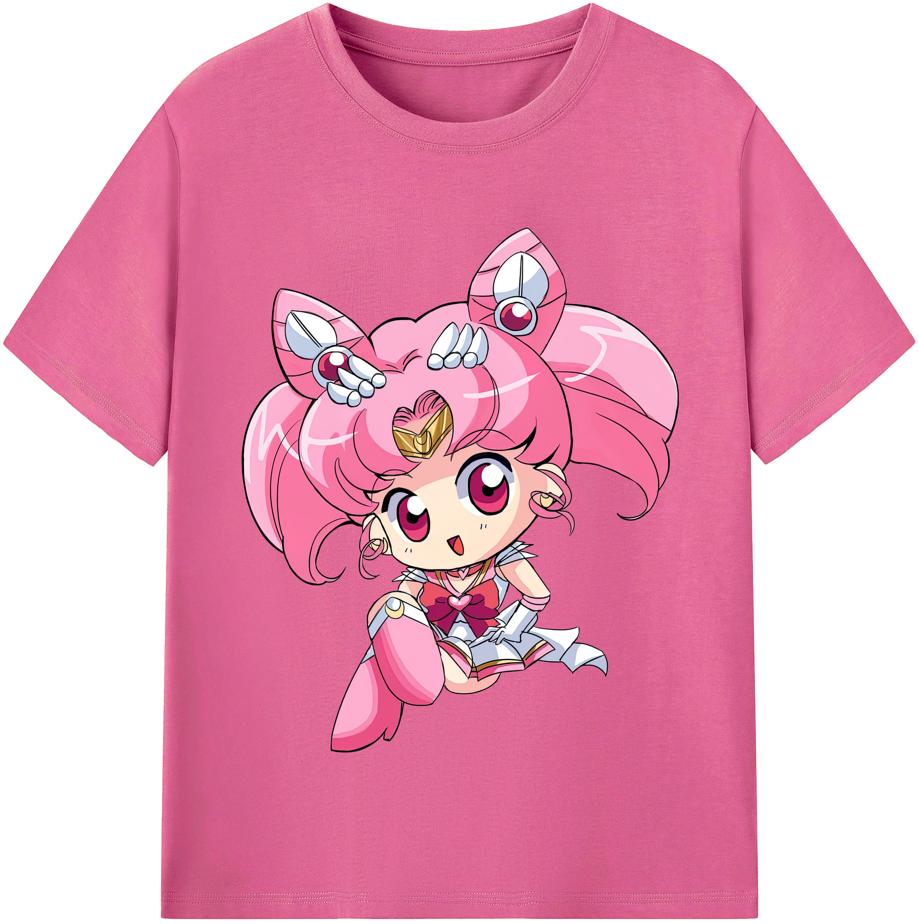 （画像用） 美少女戦士セーラームーン ちびうさ Sailor Moon Chibiusa Tsukino Usagi Small Lady Serenity レディースカジュアルプリントTシャツ（綿100％）