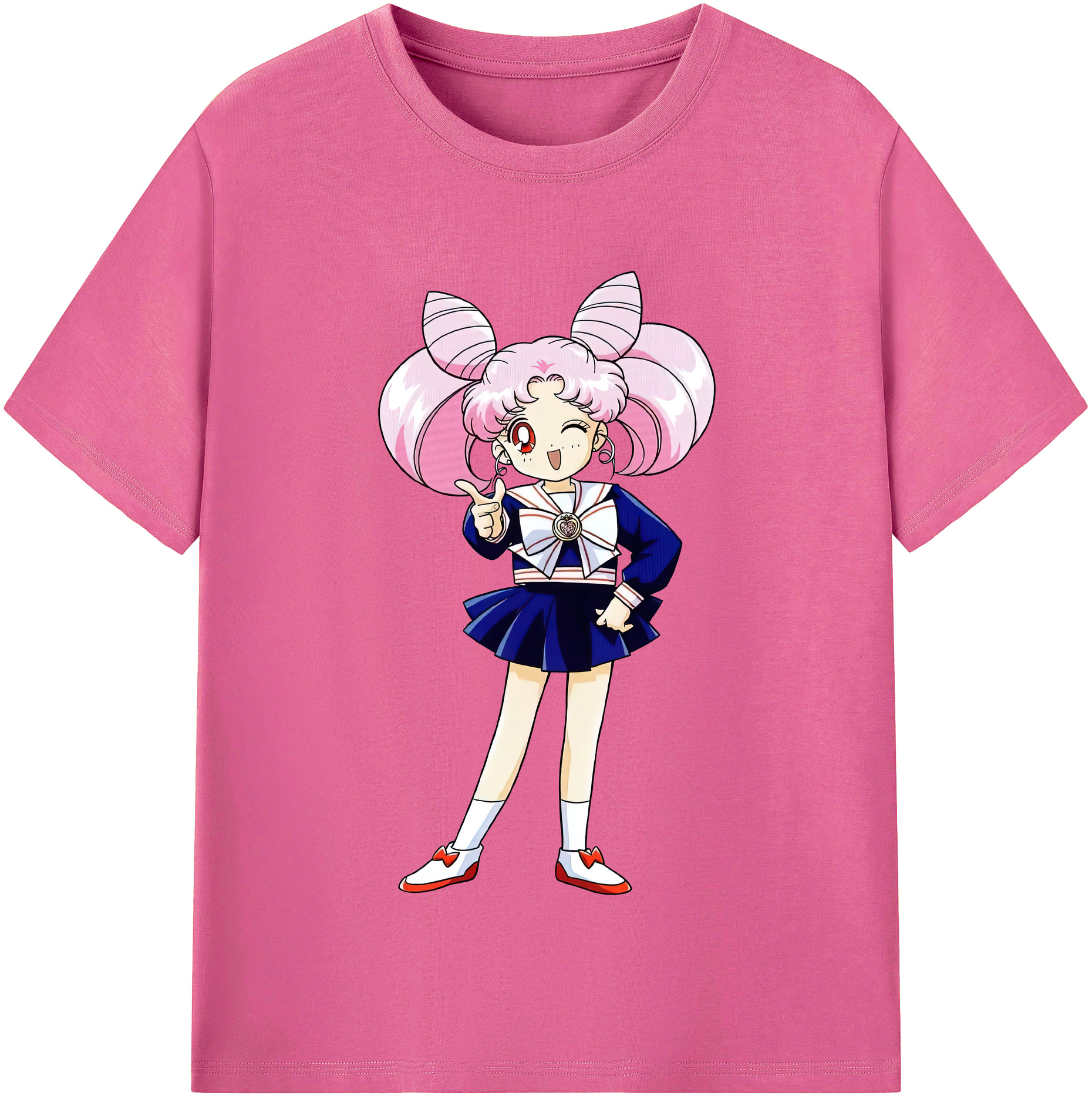 （画像用） 美少女戦士セーラームーン ちびうさ Sailor Moon Chibiusa Tsukino Usagi Small Lady Serenity レディースカジュアルプリントTシャツ（綿100％）