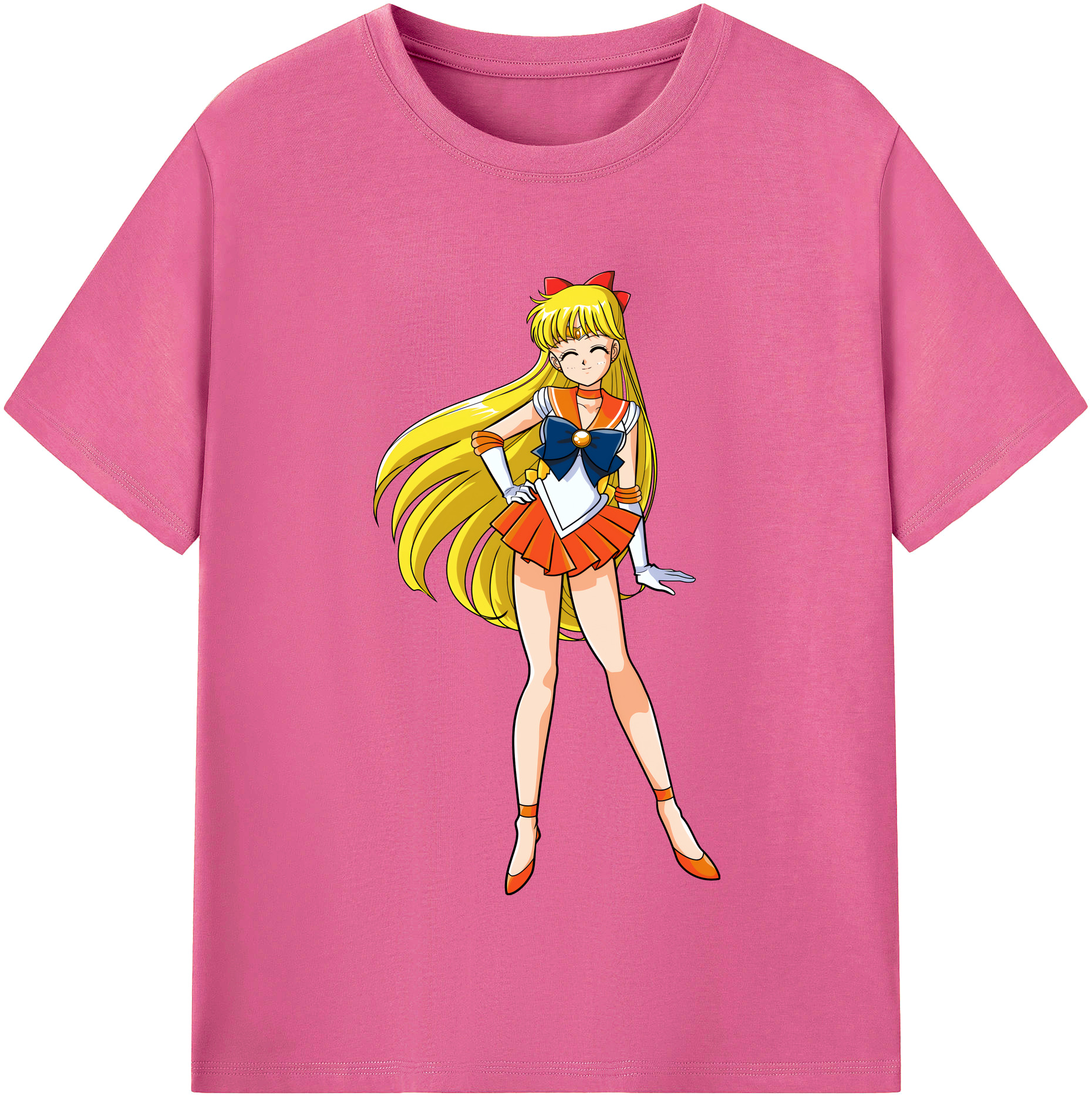 （画像用） 美少女戦士セーラームーン 愛野 美奈子 あいの みなこ Sailor Moon Aino Minako レディースカジュアルプリントTシャツ（綿100％）