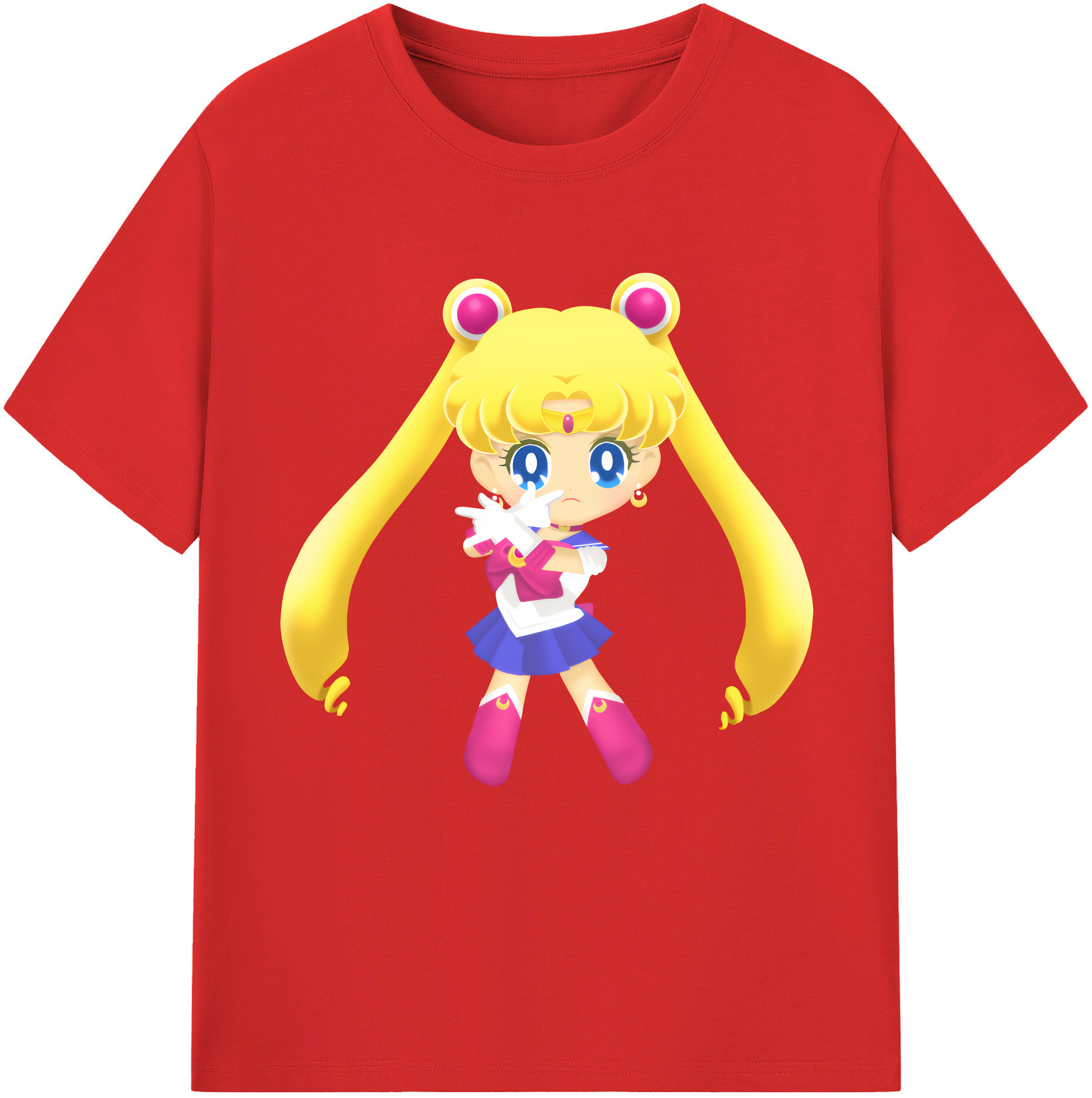 （画像用） 美少女戦士セーラームーン 月野 うさぎ つきの うさぎ Sailor Moon Tsukino Usagi レディースカジュアルプリントTシャツ（綿100％）