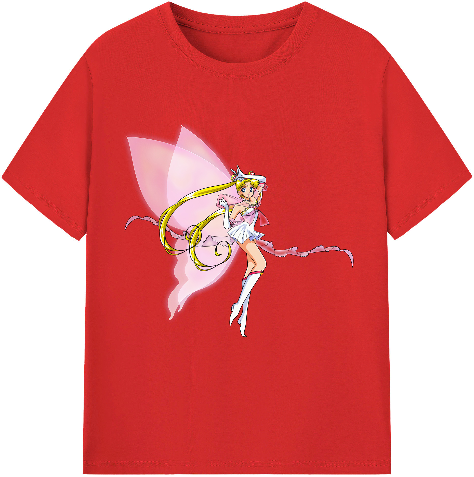 （画像用） 美少女戦士セーラームーン 月野 うさぎ つきの うさぎ Sailor Moon Tsukino Usagi レディースカジュアルプリントTシャツ（綿100％）