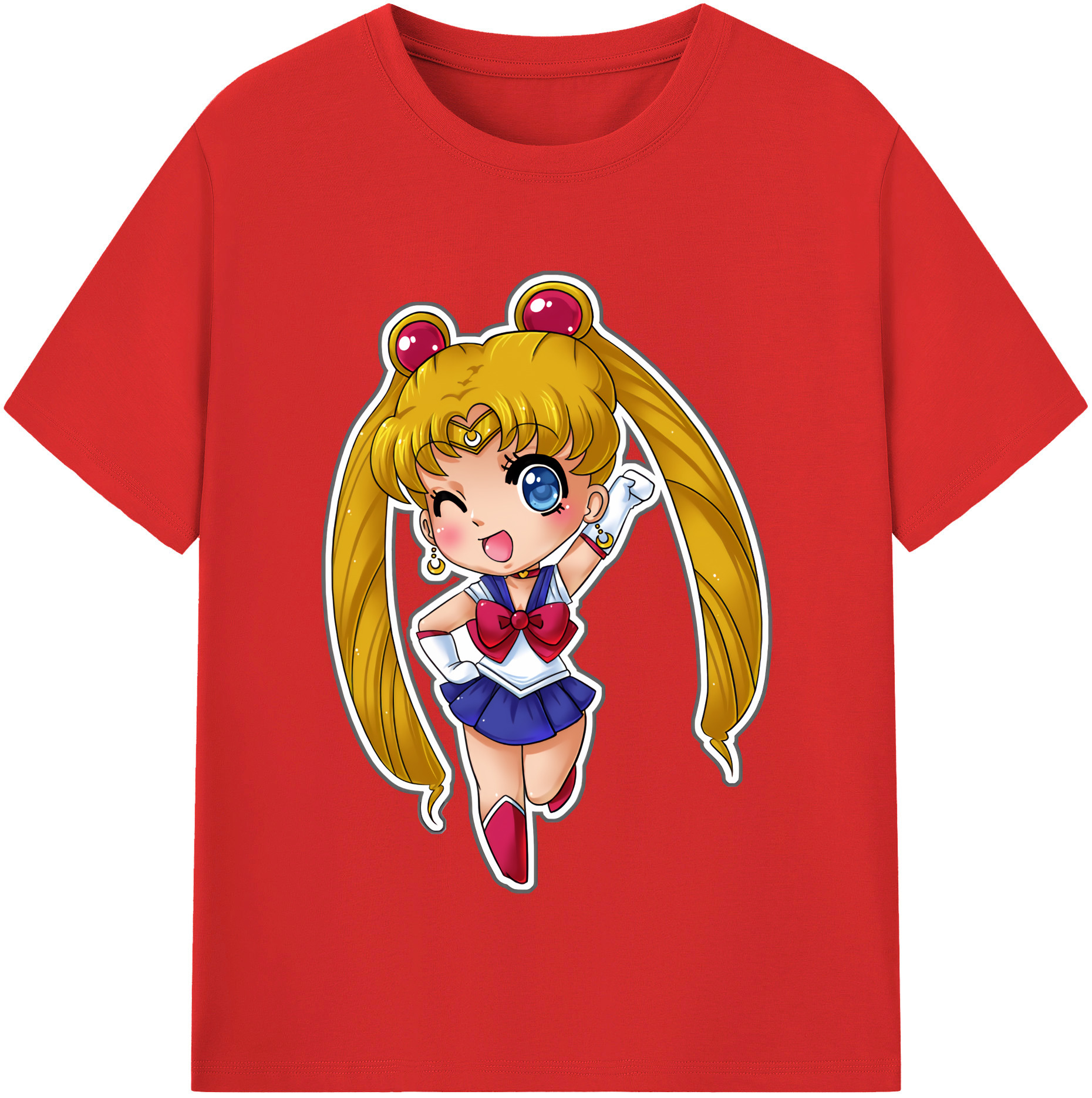 （画像用） 美少女戦士セーラームーン 月野 うさぎ つきの うさぎ Sailor Moon Tsukino Usagi レディースカジュアルプリントTシャツ（綿100％）