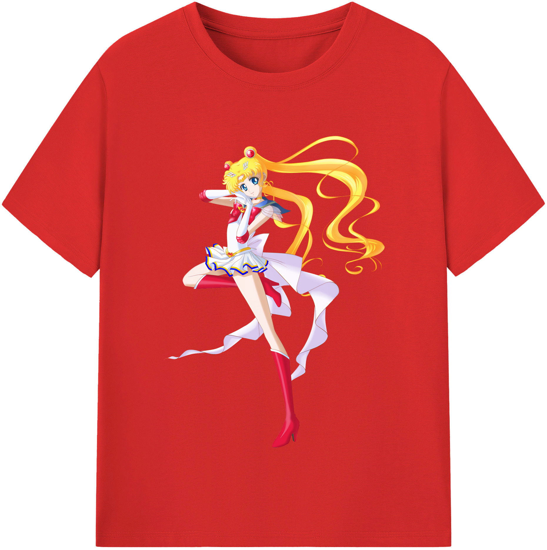 （画像用） 美少女戦士セーラームーン 月野 うさぎ つきの うさぎ Sailor Moon Tsukino Usagi レディースカジュアルプリントTシャツ（綿100％）