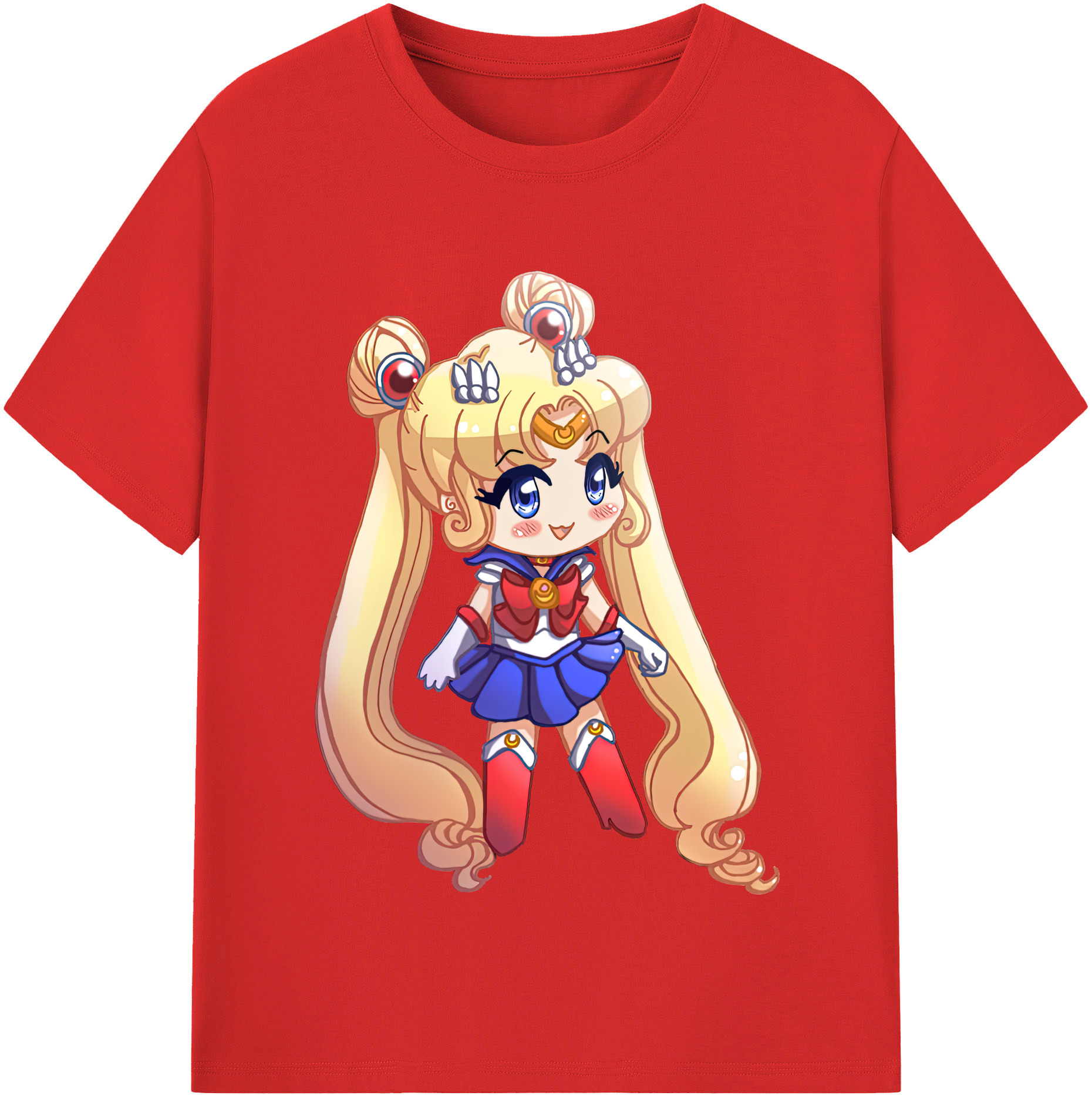 （画像用） 美少女戦士セーラームーン 月野 うさぎ つきの うさぎ Sailor Moon Tsukino Usagi レディースカジュアルプリントTシャツ（綿100％）