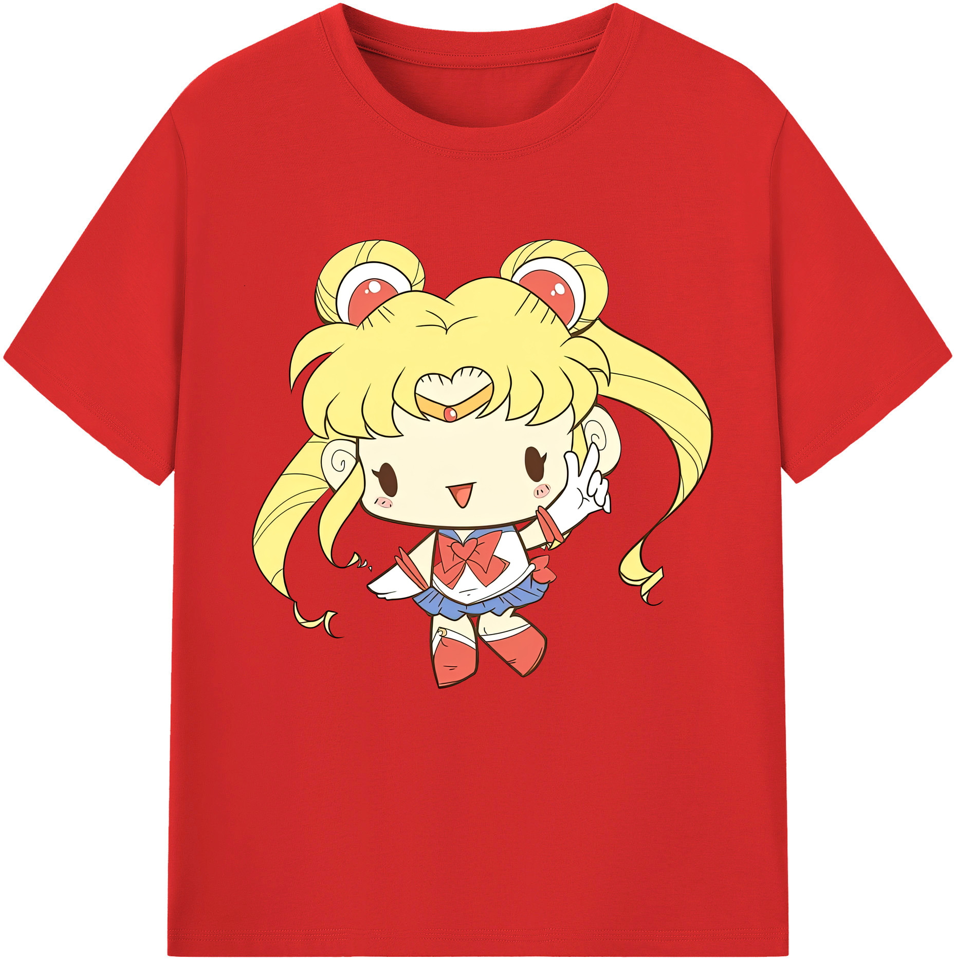 （画像用） 美少女戦士セーラームーン 月野 うさぎ つきの うさぎ Sailor Moon Tsukino Usagi レディースカジュアルプリントTシャツ（綿100％）