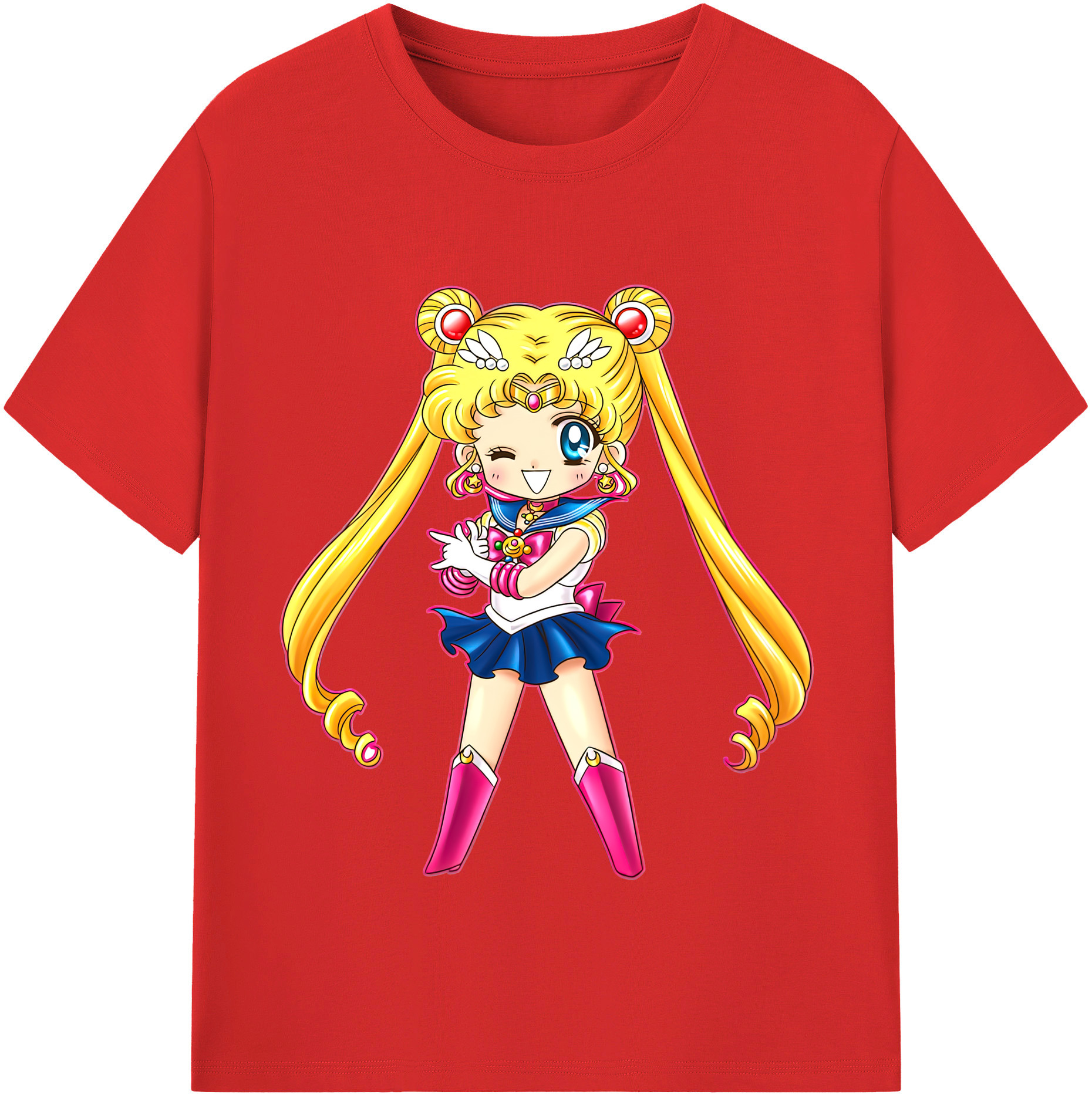 （画像用） 美少女戦士セーラームーン 月野 うさぎ つきの うさぎ Sailor Moon Tsukino Usagi レディースカジュアルプリントTシャツ（綿100％）