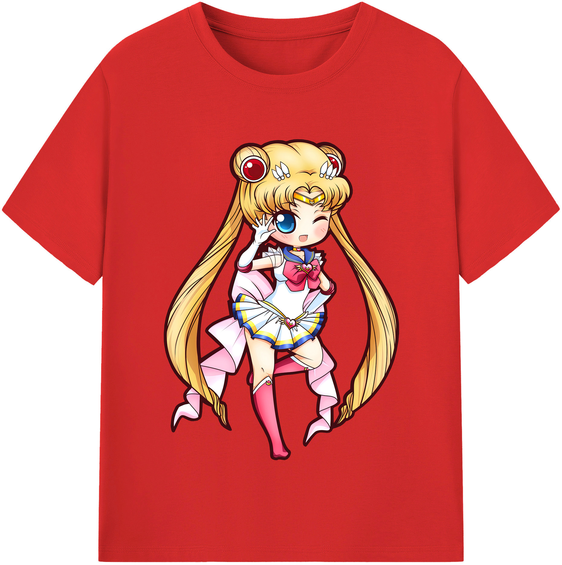 （画像用） 美少女戦士セーラームーン 月野 うさぎ つきの うさぎ Sailor Moon Tsukino Usagi レディースカジュアルプリントTシャツ（綿100％）