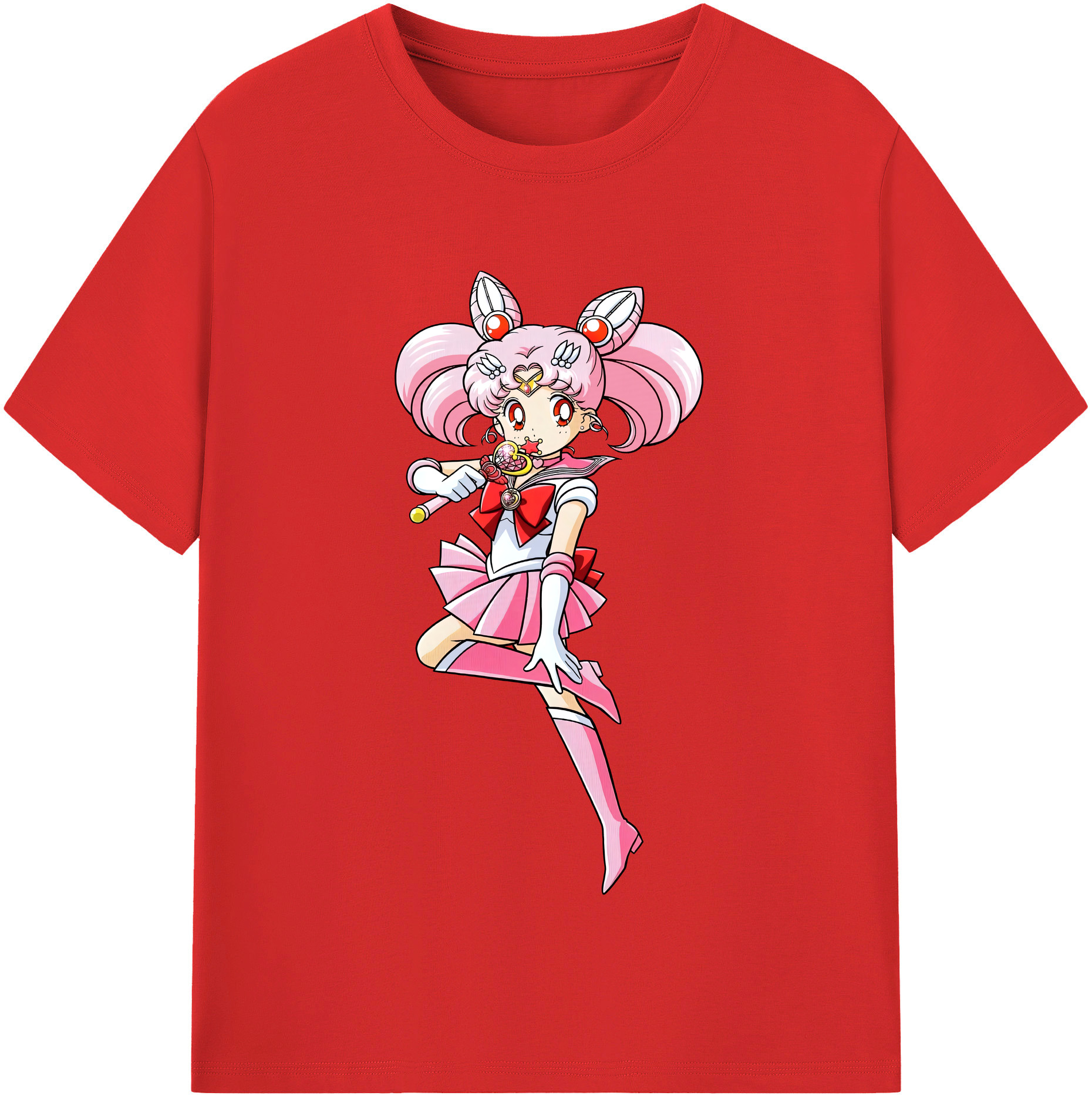 （画像用） 美少女戦士セーラームーン ちびうさ Sailor Moon Chibiusa Tsukino Usagi Small Lady Serenity レディースカジュアルプリントTシャツ（綿100％）
