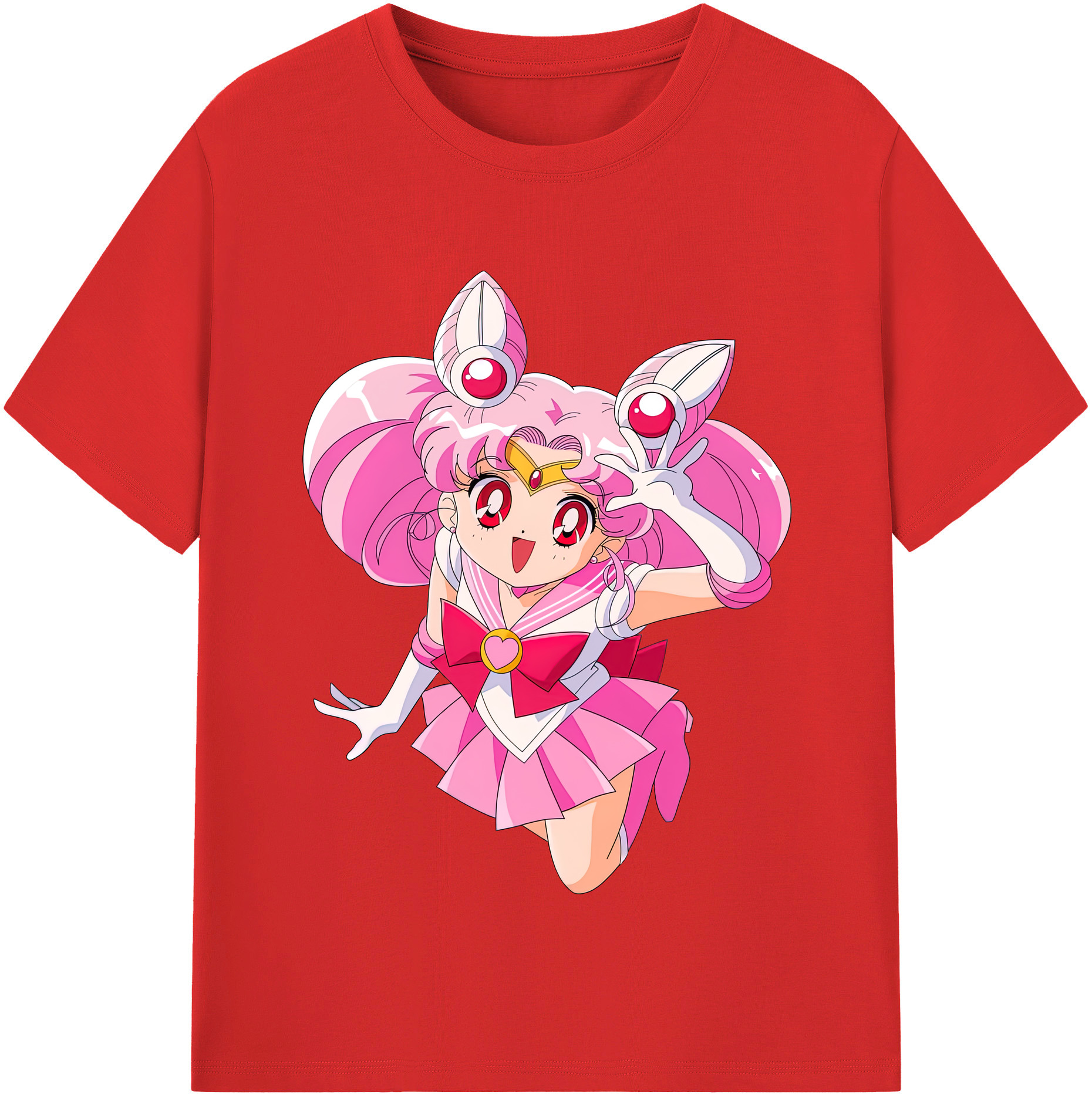 （画像用） 美少女戦士セーラームーン ちびうさ Sailor Moon Chibiusa Tsukino Usagi Small Lady Serenity レディースカジュアルプリントTシャツ（綿100％）