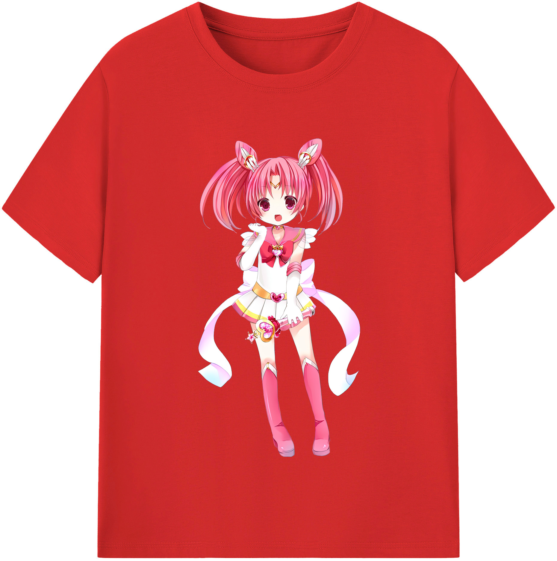 （画像用） 美少女戦士セーラームーン ちびうさ Sailor Moon Chibiusa Tsukino Usagi Small Lady Serenity レディースカジュアルプリントTシャツ（綿100％）