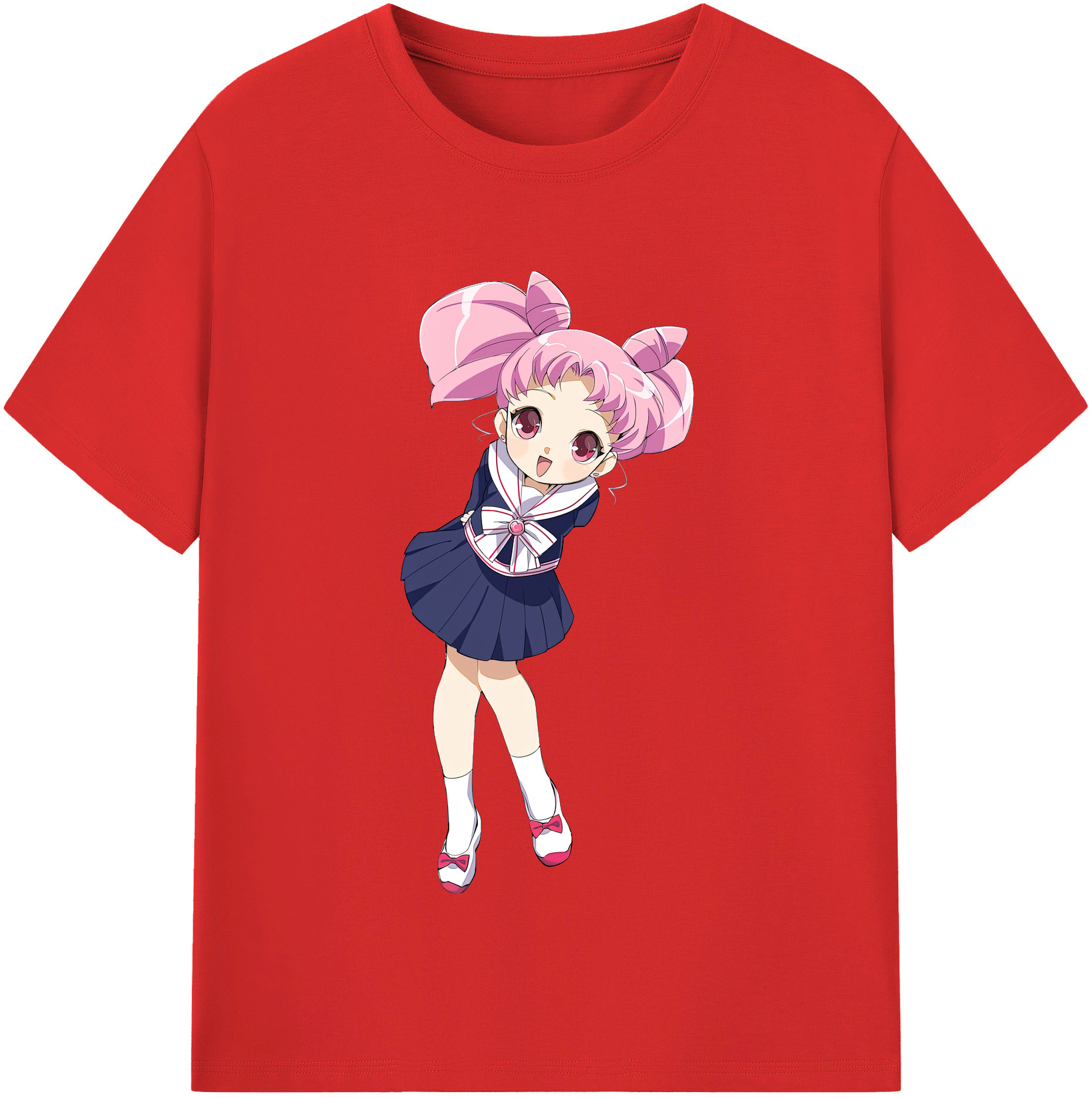 （画像用） 美少女戦士セーラームーン ちびうさ Sailor Moon Chibiusa Tsukino Usagi Small Lady Serenity レディースカジュアルプリントTシャツ（綿100％）
