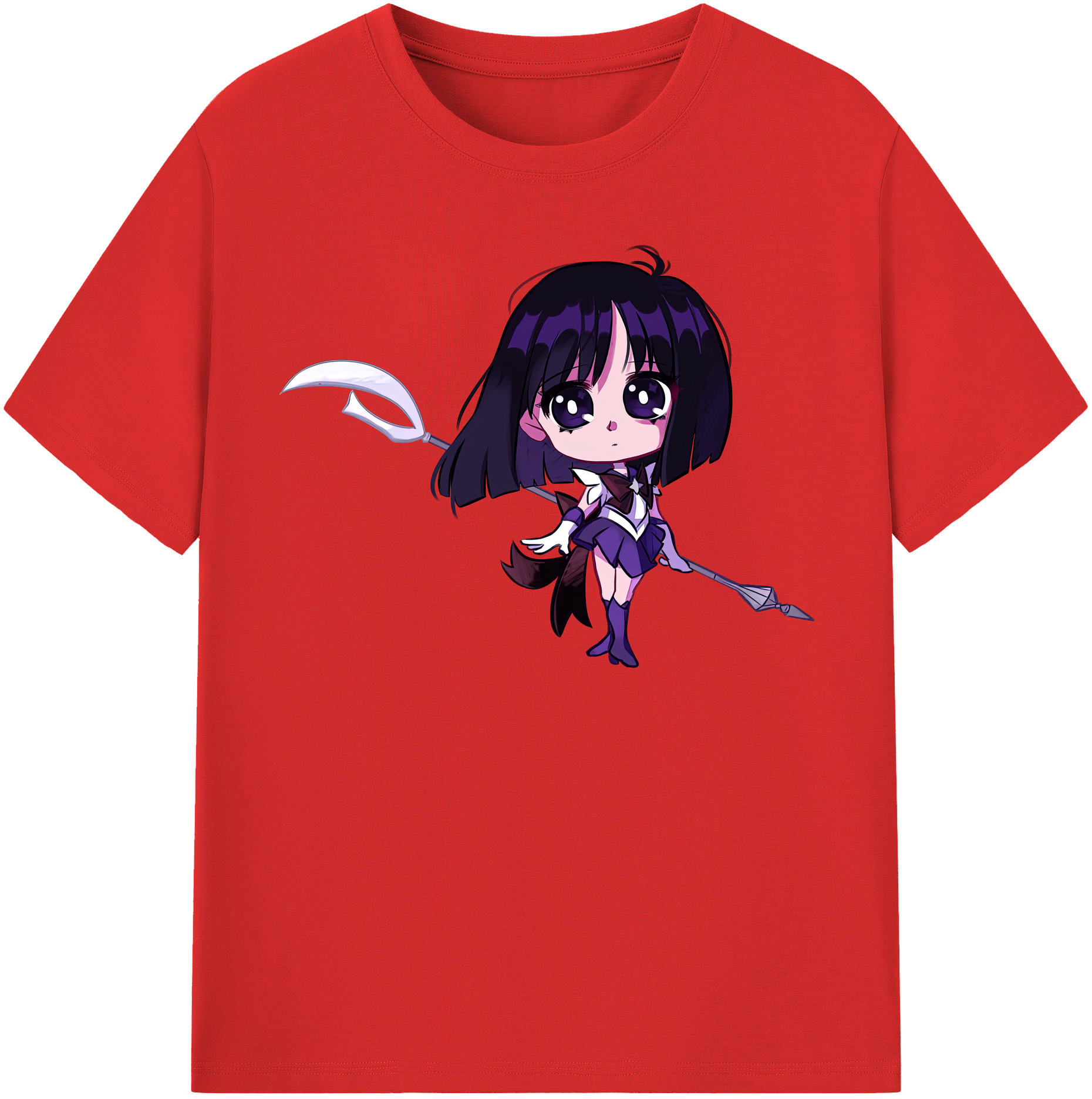 （画像用） 美少女戦士セーラームーン 土萠ほたる Sailor Moon Tomoe Hotaru （セーラーサターン；Sailor Saturn） レディースカジュアルプリントTシャツ（綿100％）