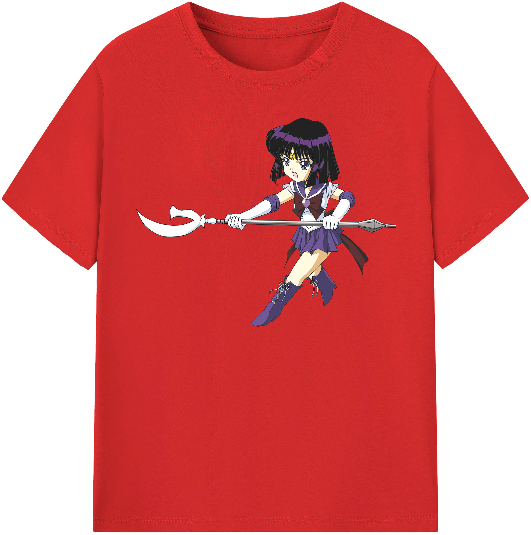 （画像用） 美少女戦士セーラームーン 土萠ほたる Sailor Moon Tomoe Hotaru （セーラーサターン；Sailor Saturn） レディースカジュアルプリントTシャツ（綿100％）