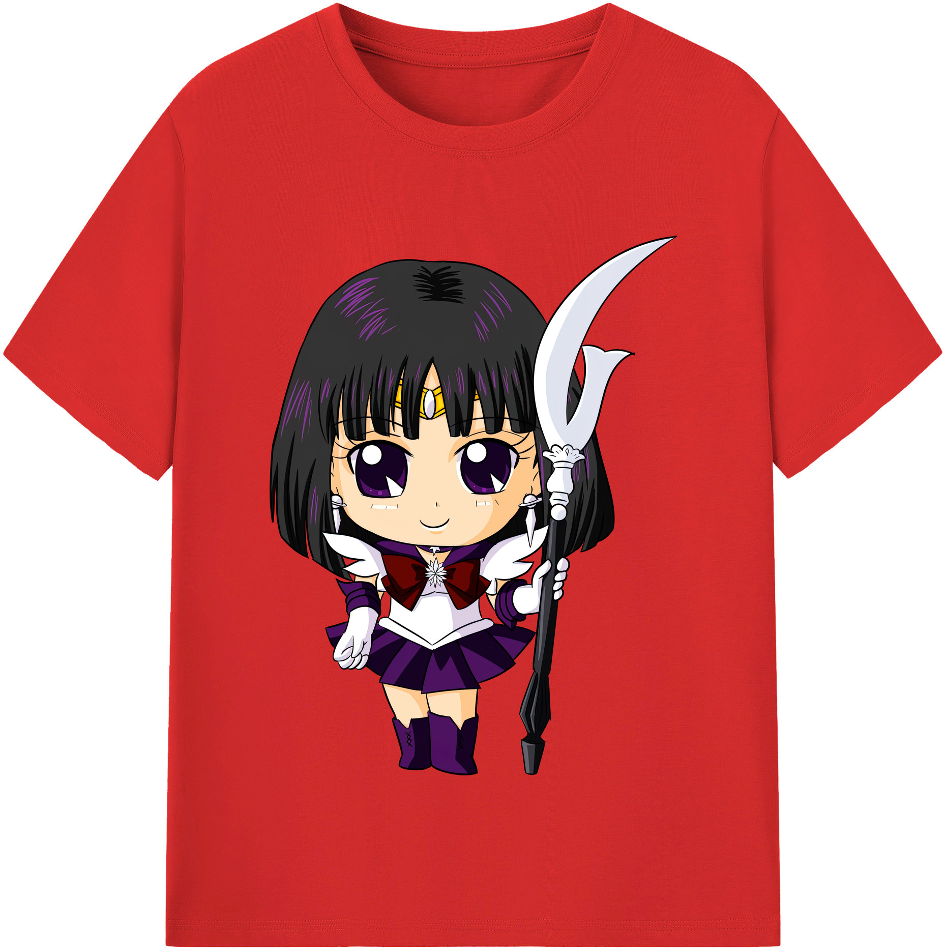 （画像用） 美少女戦士セーラームーン 土萠ほたる Sailor Moon Tomoe Hotaru （セーラーサターン；Sailor Saturn） レディースカジュアルプリントTシャツ（綿100％）
