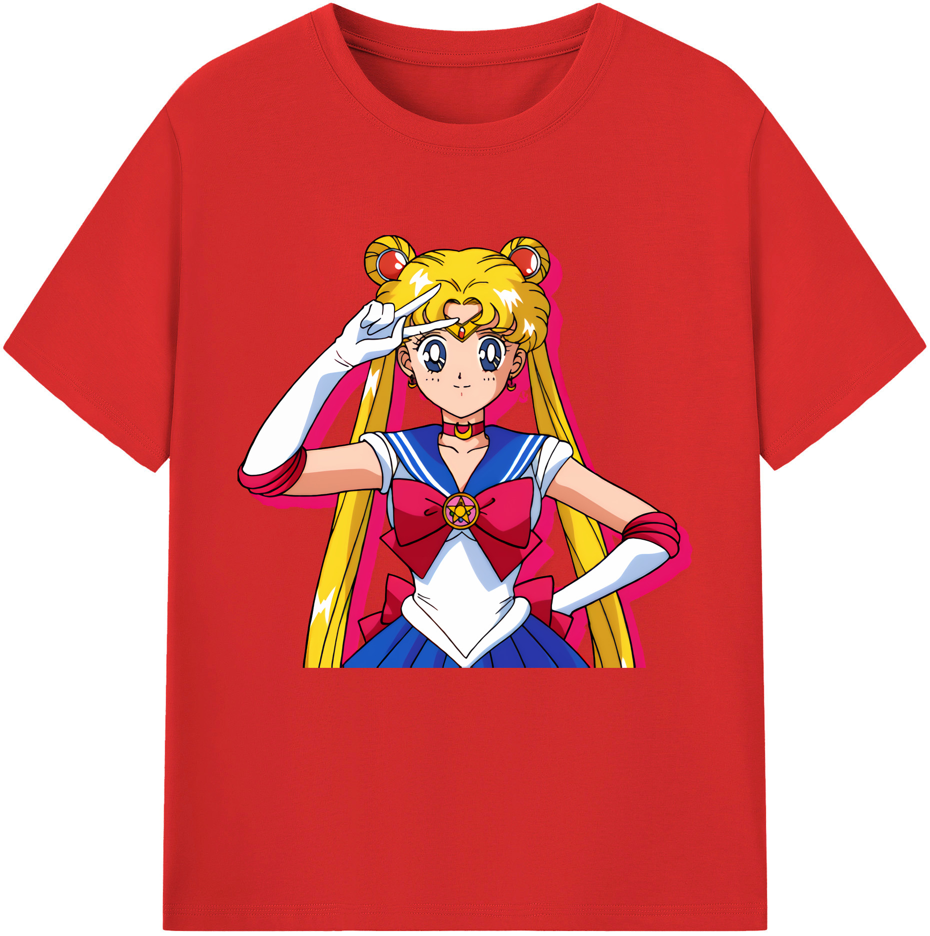 （画像用） 美少女戦士セーラームーン 月野 うさぎ つきの うさぎ Sailor Moon Tsukino Usagi レディースカジュアルプリントTシャツ（綿100％）