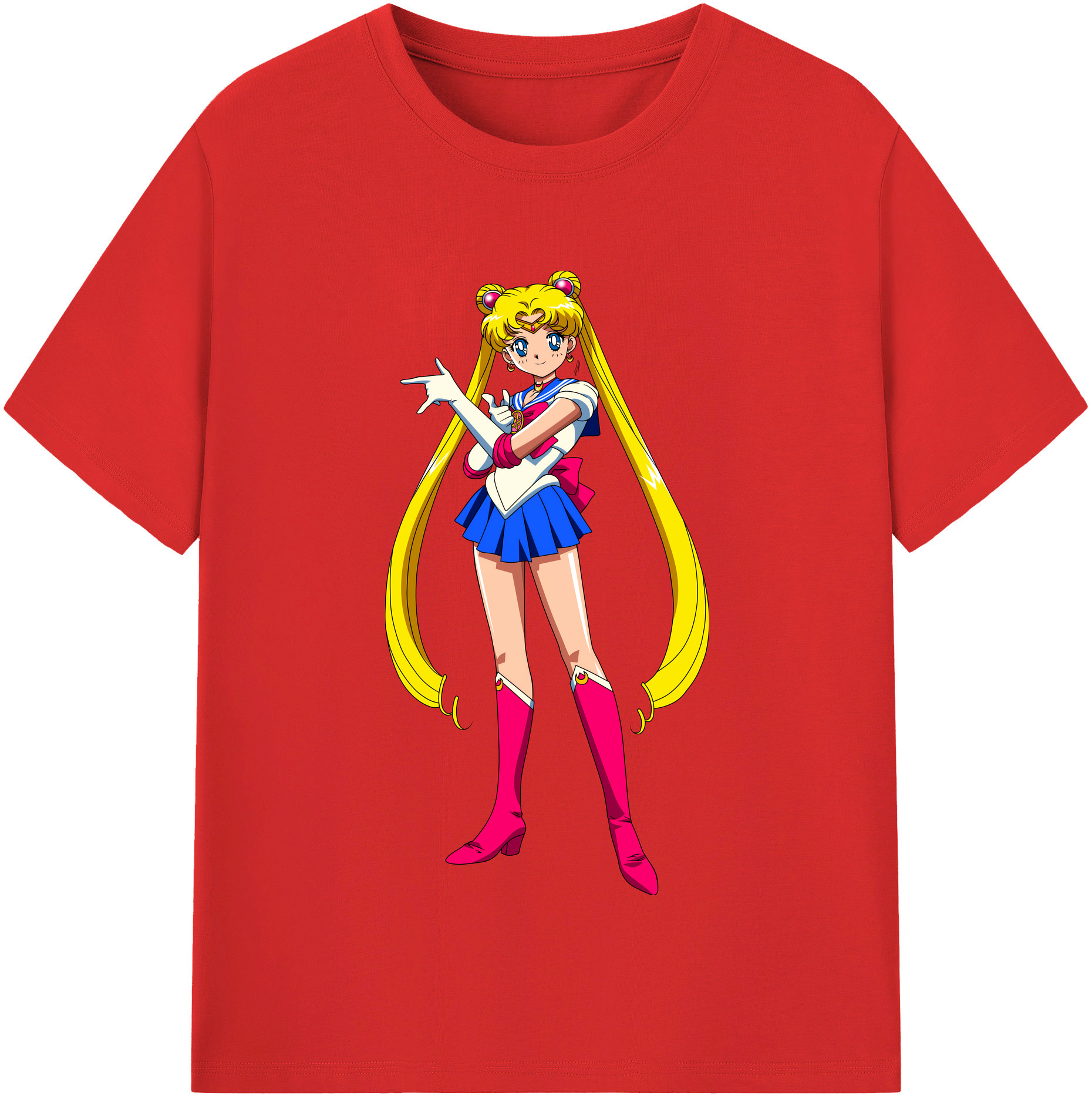 （画像用） 美少女戦士セーラームーン 月野 うさぎ つきの うさぎ Sailor Moon Tsukino Usagi レディースカジュアルプリントTシャツ（綿100％）