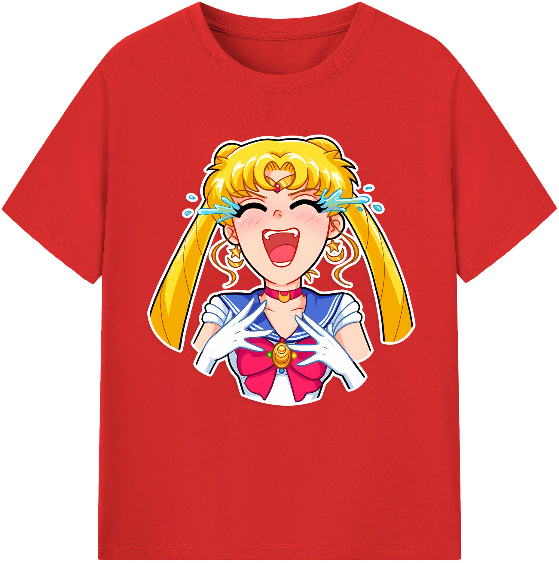 （画像用） 美少女戦士セーラームーン 月野 うさぎ つきの うさぎ Sailor Moon Tsukino Usagi レディースカジュアルプリントTシャツ（綿100％）