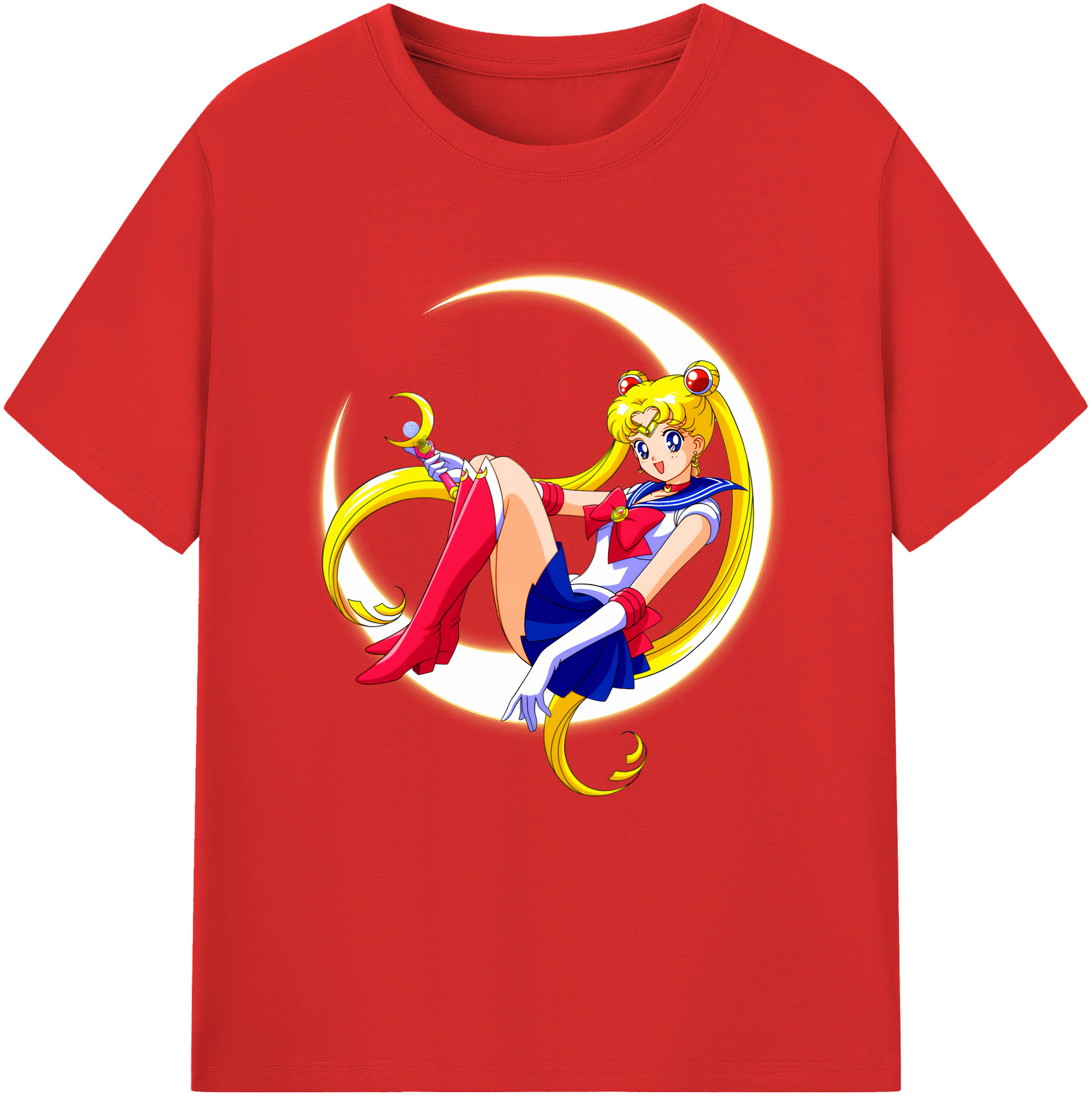 （画像用） 美少女戦士セーラームーン 月野 うさぎ つきの うさぎ Sailor Moon Tsukino Usagi レディースカジュアルプリントTシャツ（綿100％）