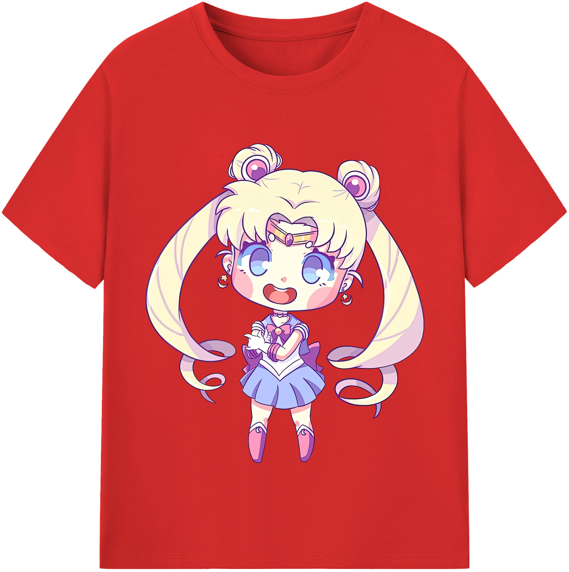 （画像用） 美少女戦士セーラームーン 月野 うさぎ つきの うさぎ Sailor Moon Tsukino Usagi レディースカジュアルプリントTシャツ（綿100％）