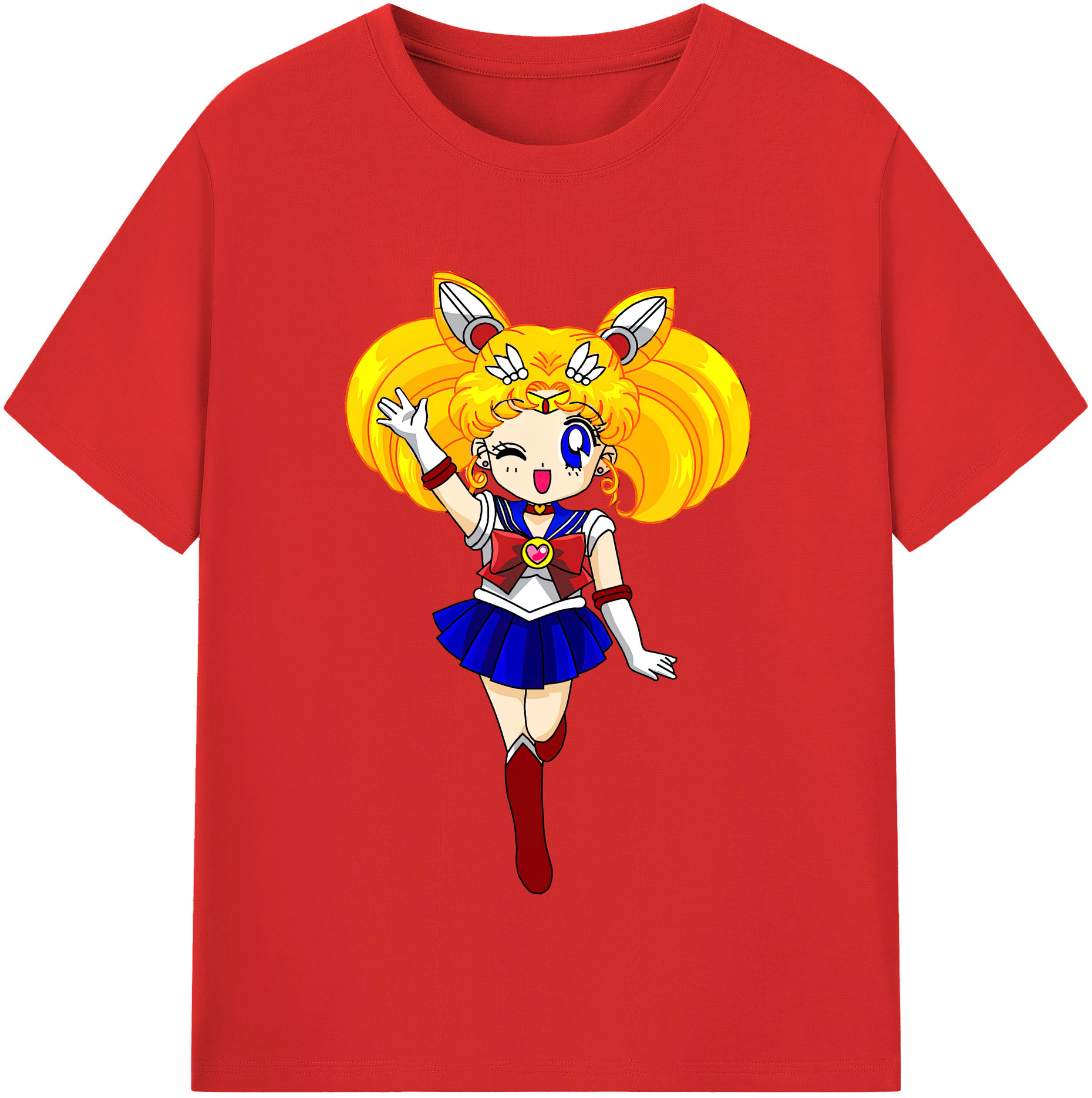 （画像用） 美少女戦士セーラームーン 月野 うさぎ つきの うさぎ Sailor Moon Tsukino Usagi レディースカジュアルプリントTシャツ（綿100％）