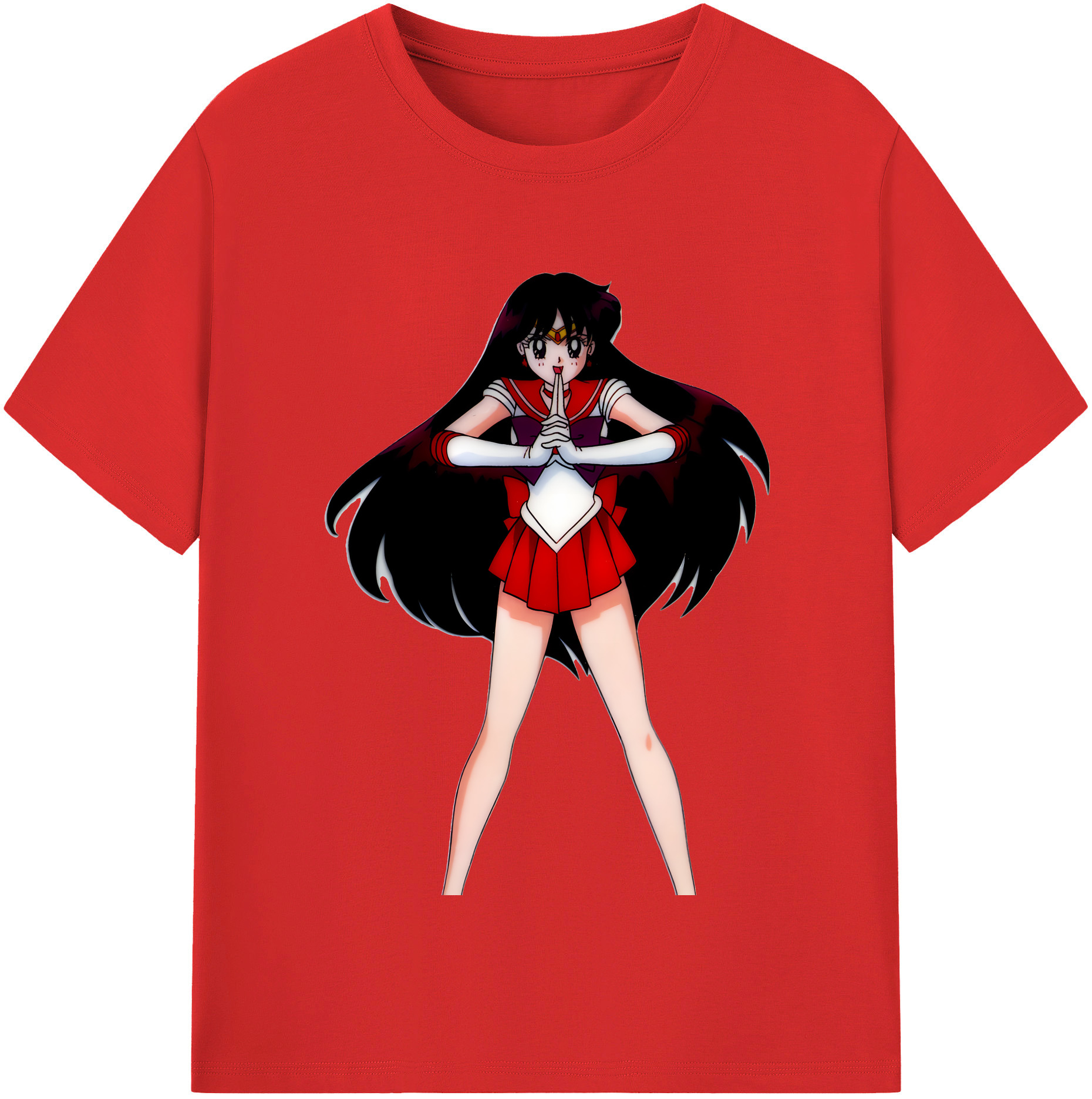 （画像用） 美少女戦士セーラームーン 火野レイ ひの レイ Sailor Moon Hino Rei （セーラーマーズ,Sailor Mars） レディースカジュアルプリントTシャツ（綿100％）
