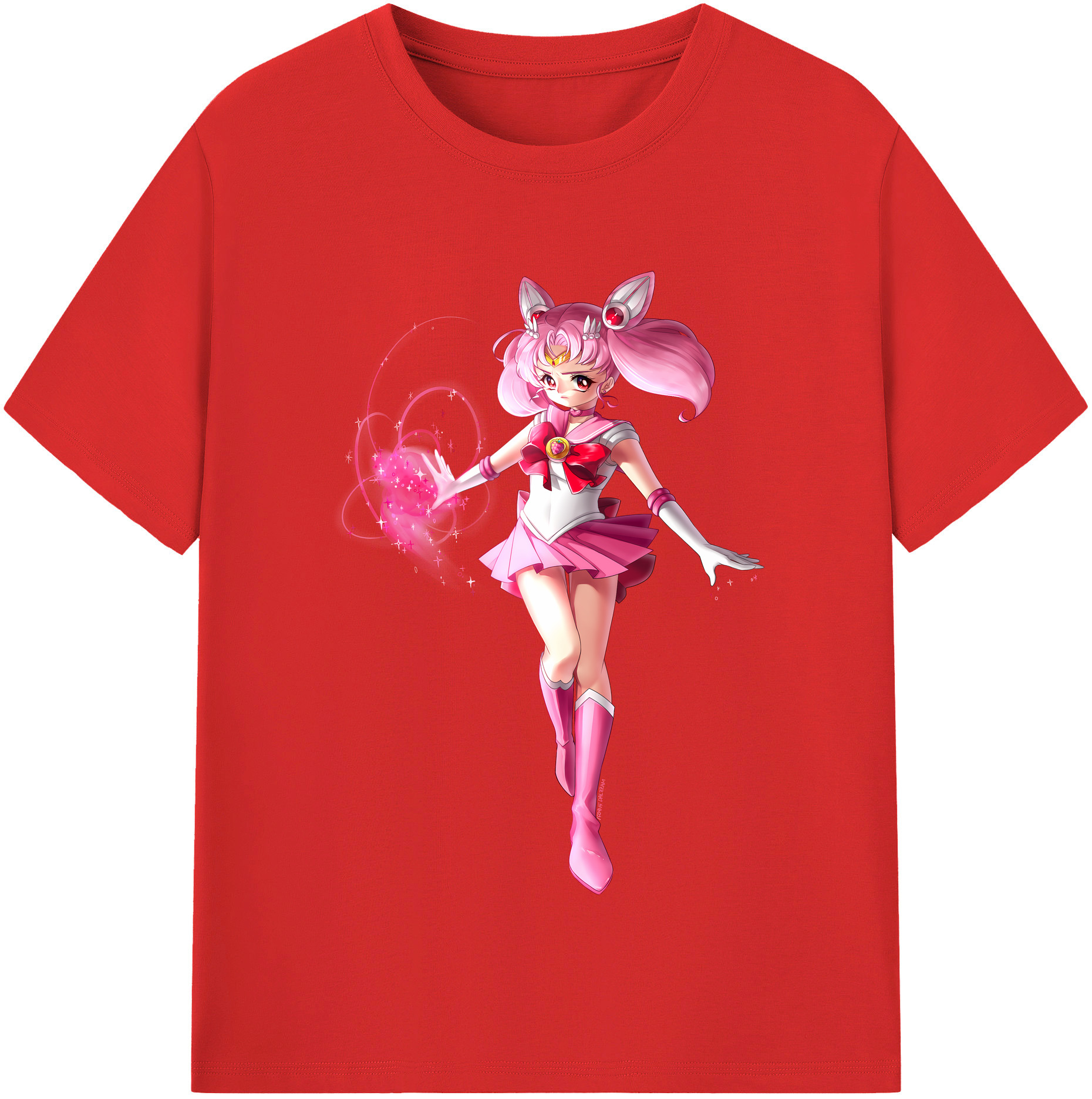 （画像用） 美少女戦士セーラームーン ちびうさ Sailor Moon Chibiusa Tsukino Usagi Small Lady Serenity レディースカジュアルプリントTシャツ（綿100％）