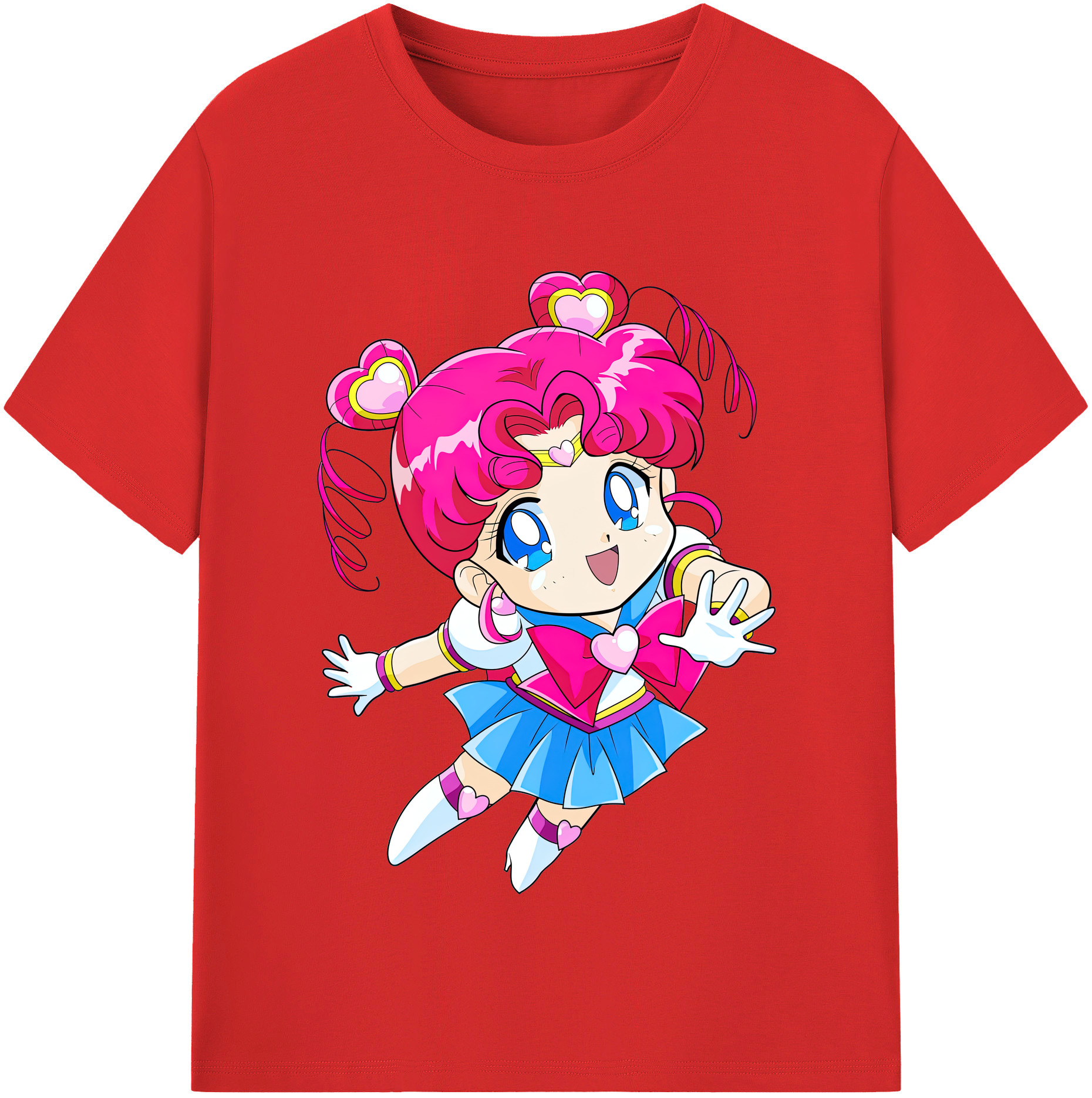 （画像用） 美少女戦士セーラームーン ちびうさ Sailor Moon Chibiusa Tsukino Usagi Small Lady Serenity レディースカジュアルプリントTシャツ（綿100％）