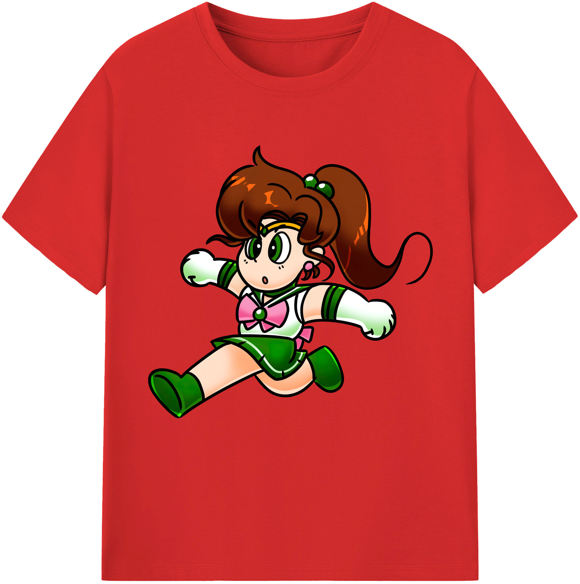 （画像用） 美少女戦士セーラームーン 木野 まこと きの まこと Sailor Moon Kino Makoto （セーラージュピター；Sailor Jupiter） レディースカジュアルプリントTシャツ（綿100％）