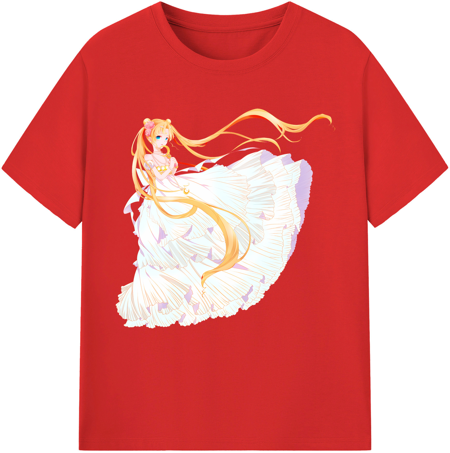 （画像用） 美少女戦士セーラームーン 愛野 美奈子 あいの みなこ Sailor Moon Aino Minako レディースカジュアルプリントTシャツ（綿100％）