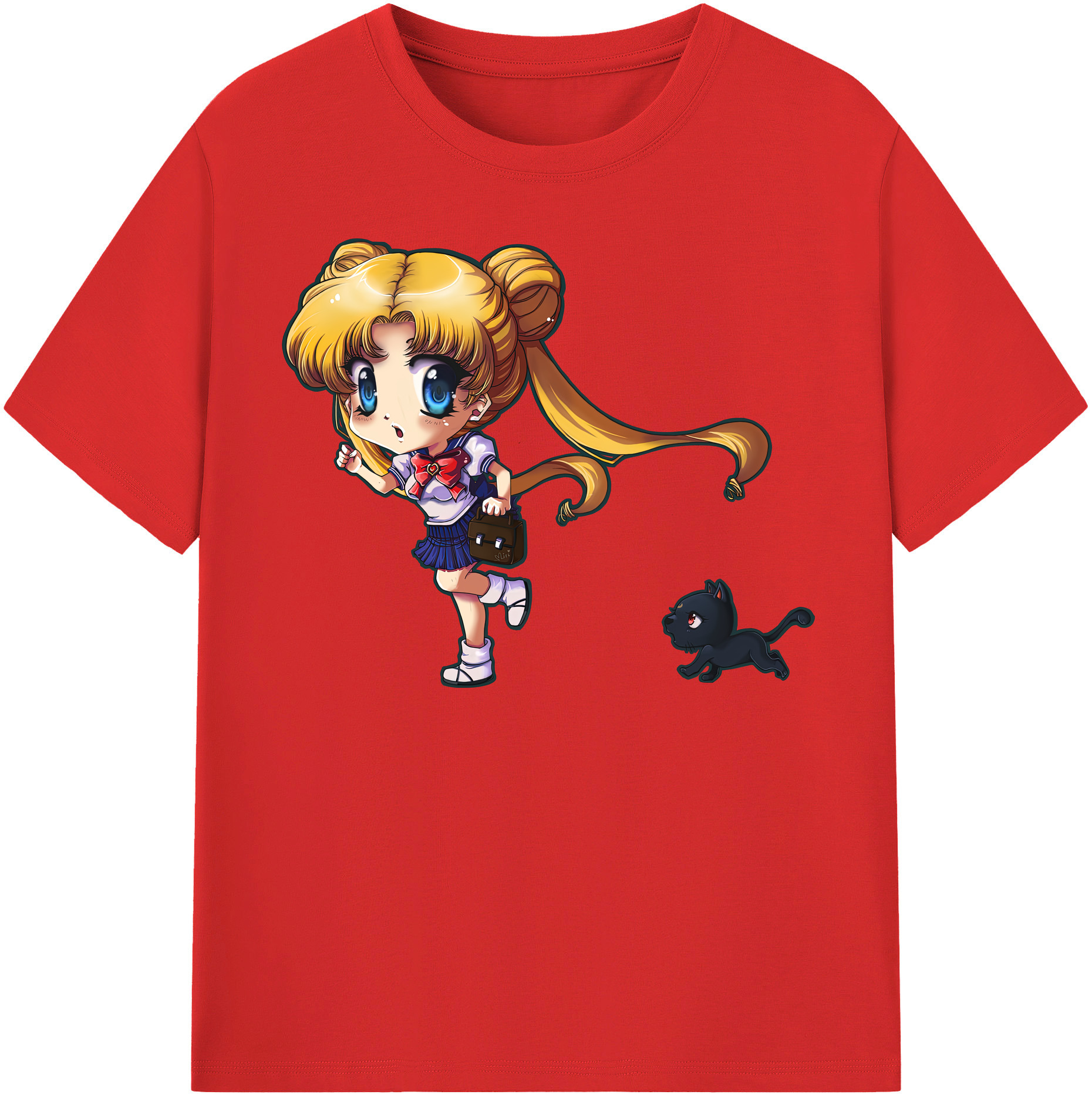 （画像用） 美少女戦士セーラームーン 愛野 美奈子 あいの みなこ Sailor Moon Aino Minako レディースカジュアルプリントTシャツ（綿100％）