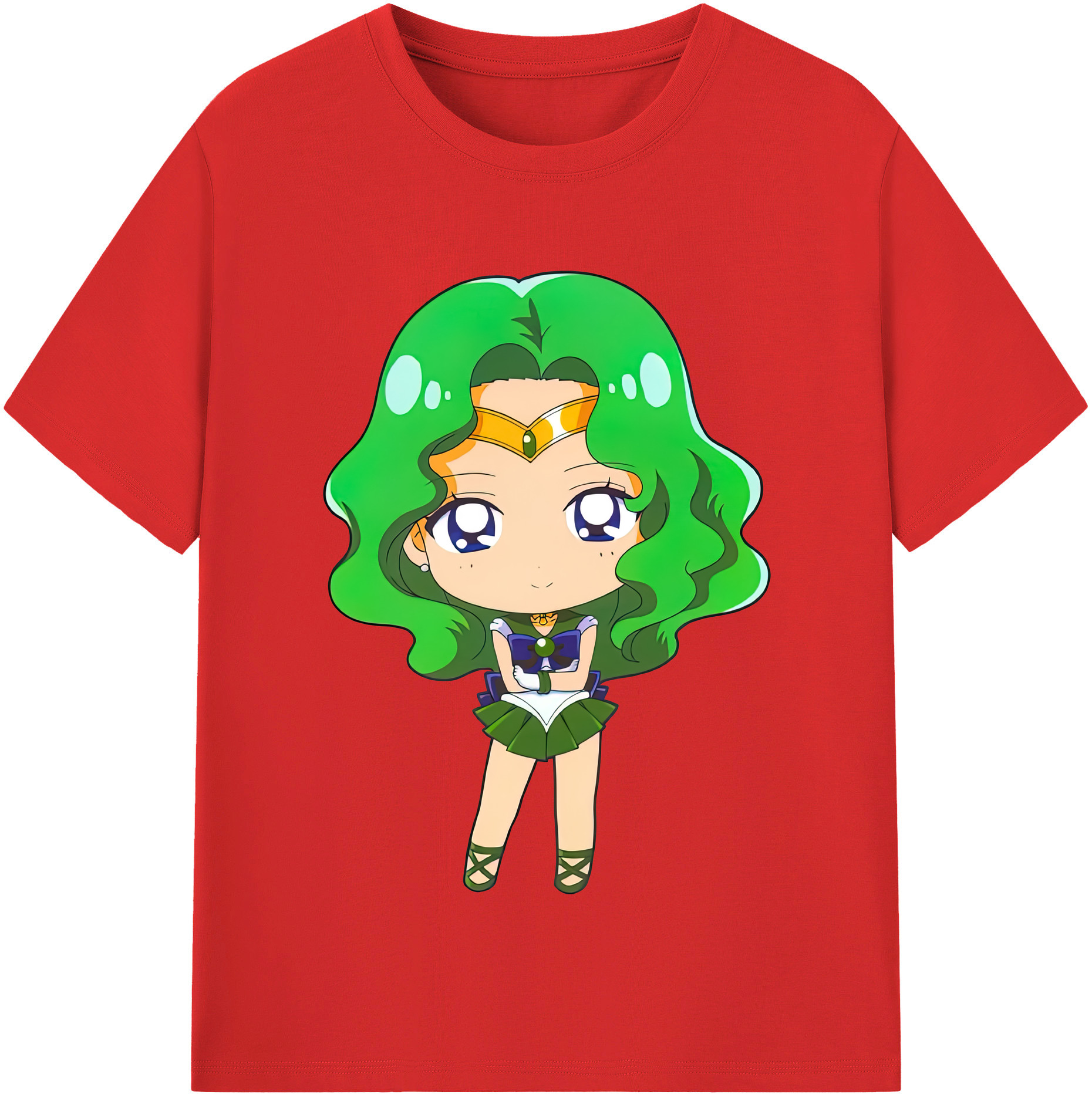 （画像用） 美少女戦士セーラームーン 海王 みちる（かいおう みちる） Sailor Moon Kaiou Michiru レディースカジュアルプリントTシャツ（綿100％）