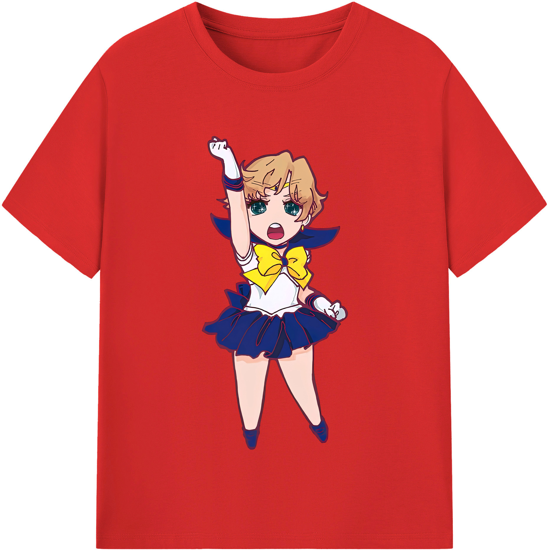 （画像用） 美少女戦士セーラームーン 天王はるか Sailor Moon Tenoh Haruka レディースカジュアルプリントTシャツ（綿100％）
