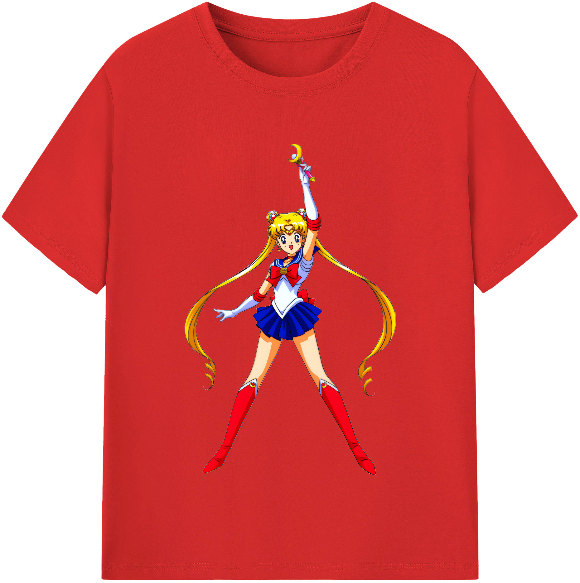 （画像用） 美少女戦士セーラームーン 月野 うさぎ つきの うさぎ Sailor Moon Tsukino Usagi レディースカジュアルプリントTシャツ（綿100％）