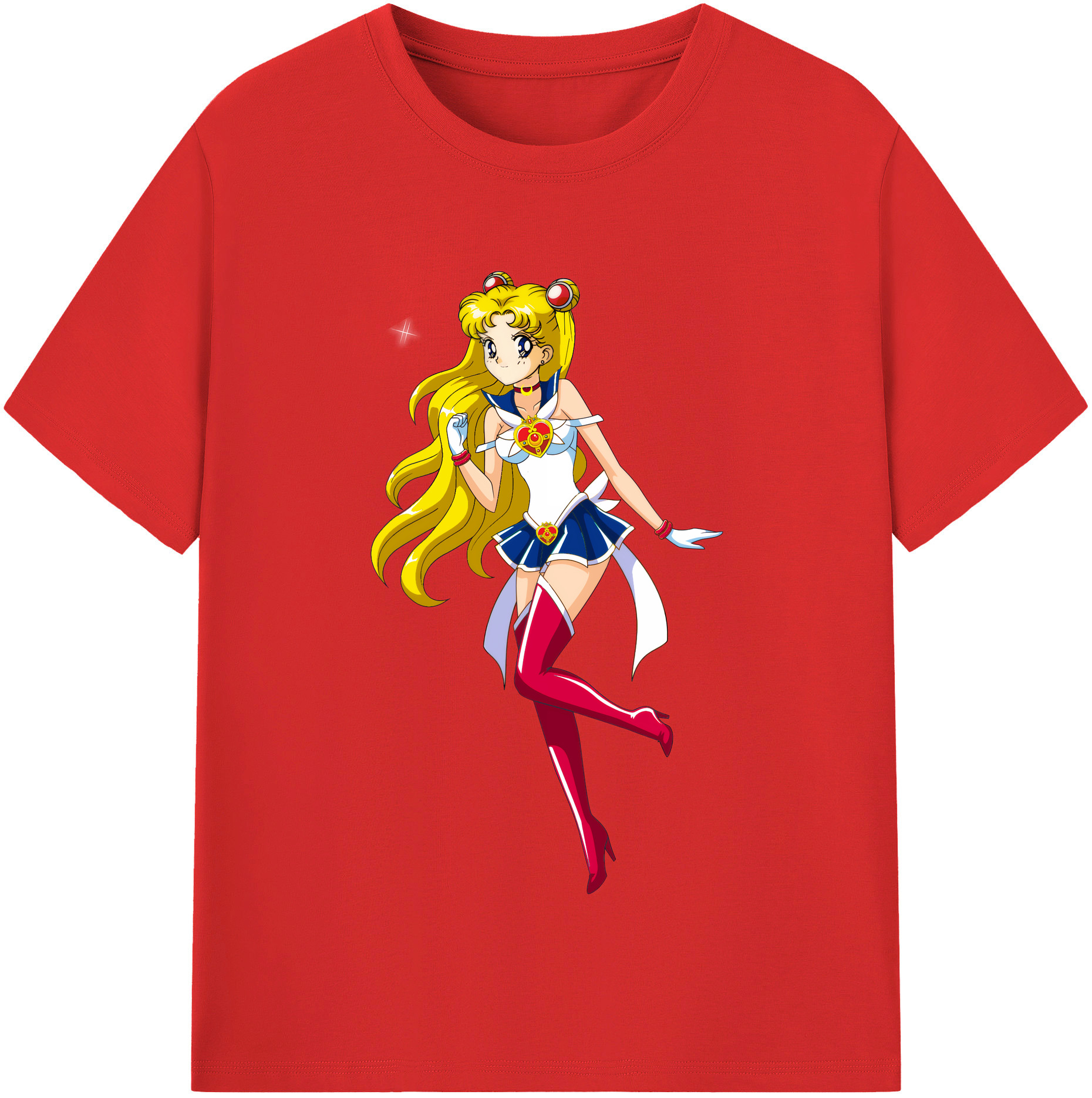 （画像用） 美少女戦士セーラームーン 月野 うさぎ つきの うさぎ Sailor Moon Tsukino Usagi レディースカジュアルプリントTシャツ（綿100％）