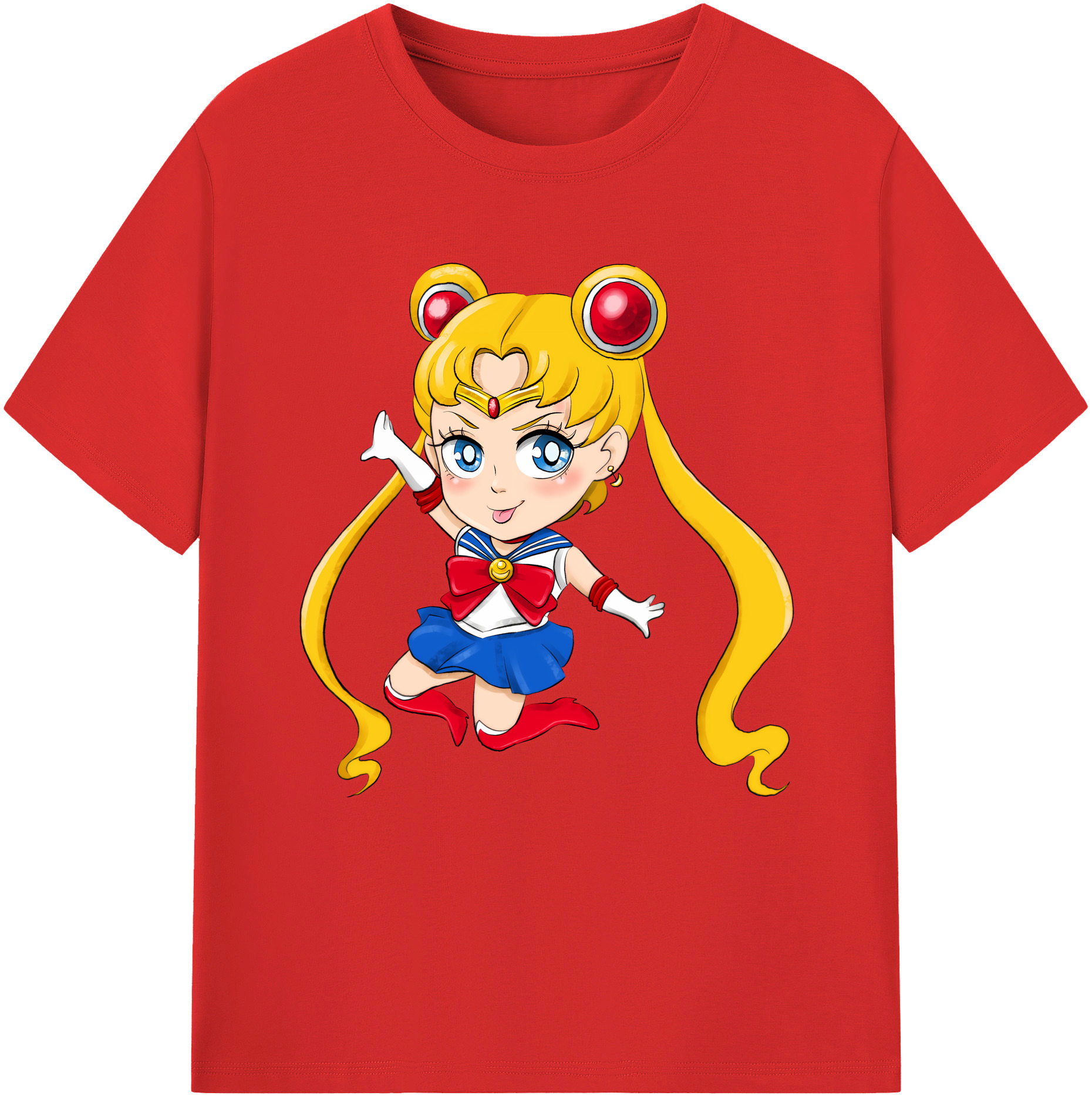 （画像用） 美少女戦士セーラームーン 月野 うさぎ つきの うさぎ Sailor Moon Tsukino Usagi レディースカジュアルプリントTシャツ（綿100％）