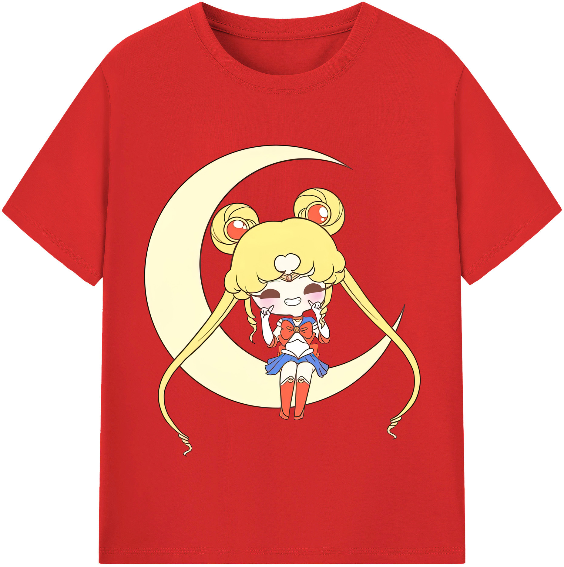 （画像用） 美少女戦士セーラームーン 月野 うさぎ つきの うさぎ Sailor Moon Tsukino Usagi レディースカジュアルプリントTシャツ（綿100％）